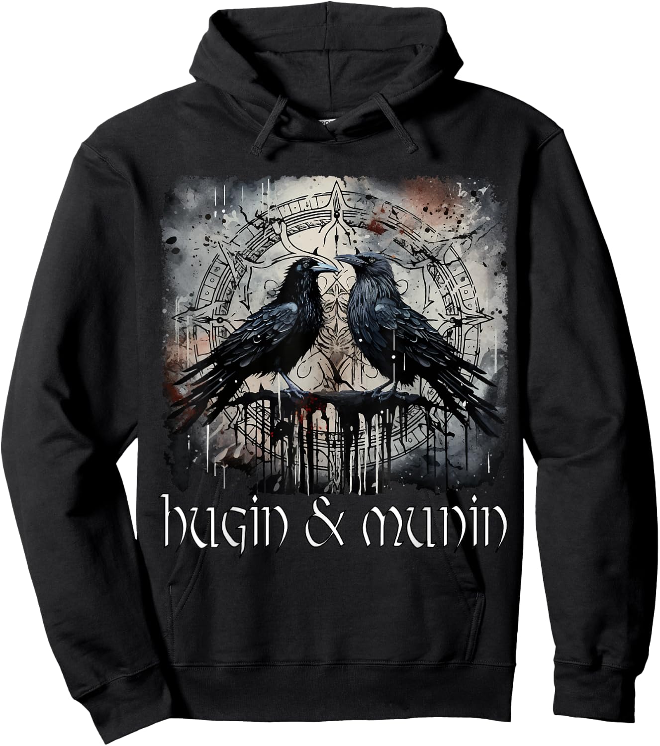 Hugin & Munin die Raben Odins Wikinger Nordische Mythologie Hoodie - Hoodie | Black