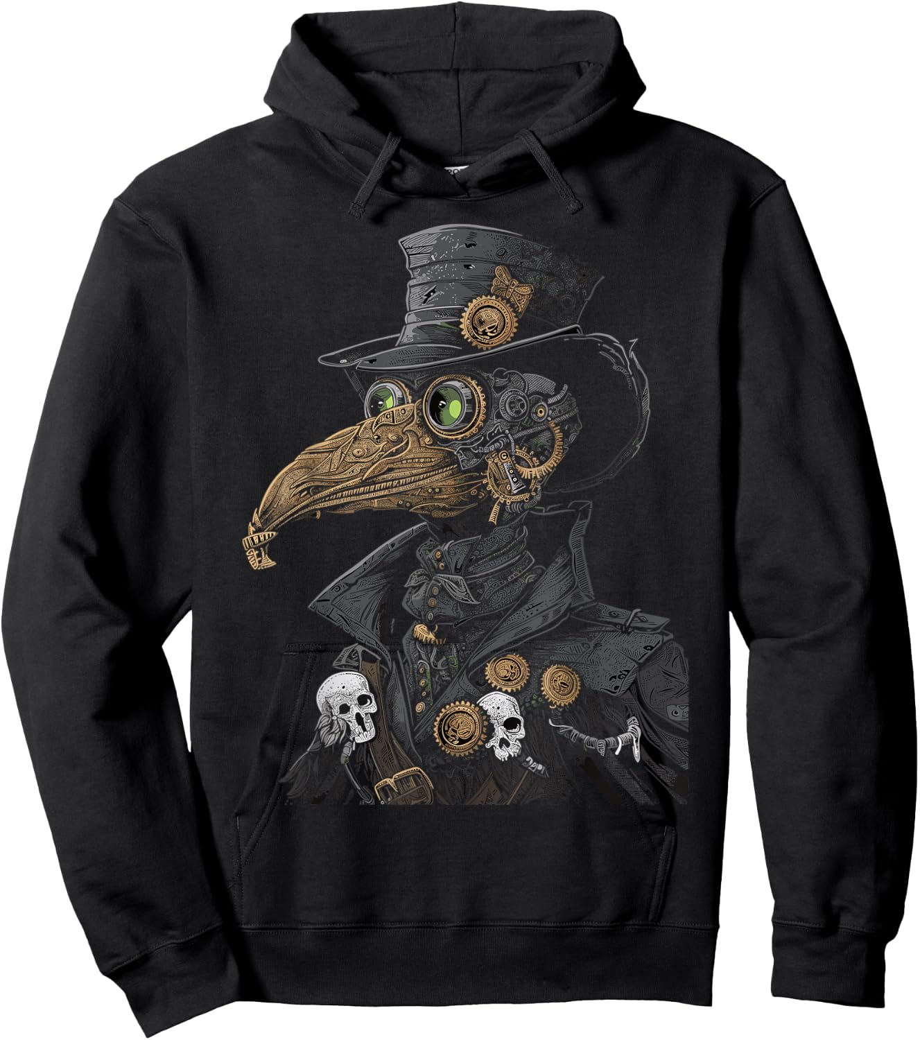 Mechanical Doctor Steampunk Pestilence Plague Doctor , Black, S Hoodie - Hoodie | Black