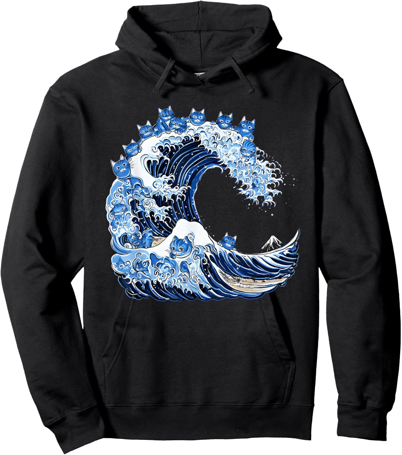 Cute Wave of Blue Cats for Kamala Hoodie - Hoodie | Black