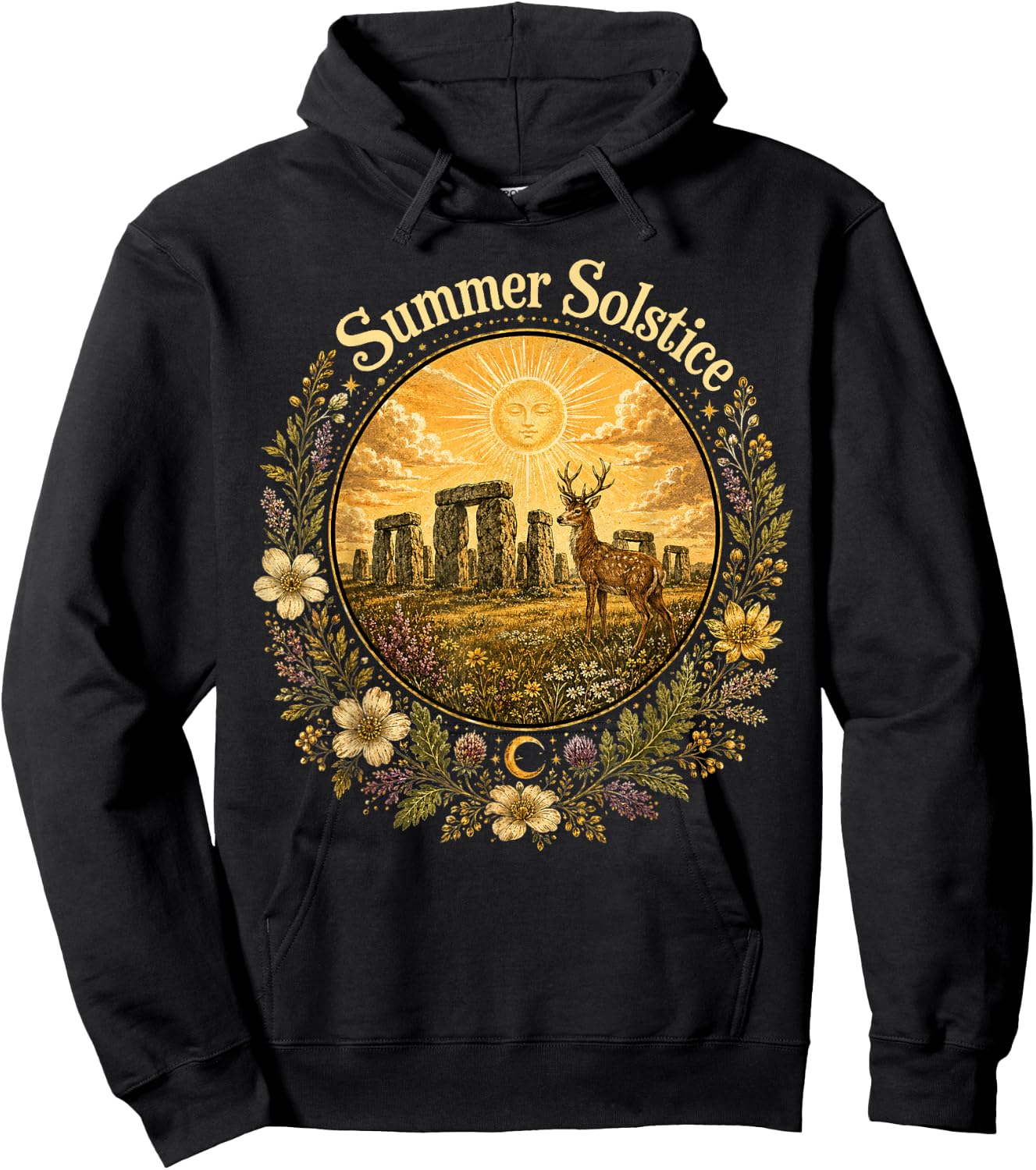 Summer Solstice Litha Midsummer Abundance & Growth Pagan Hoodie - Hoodie | Black