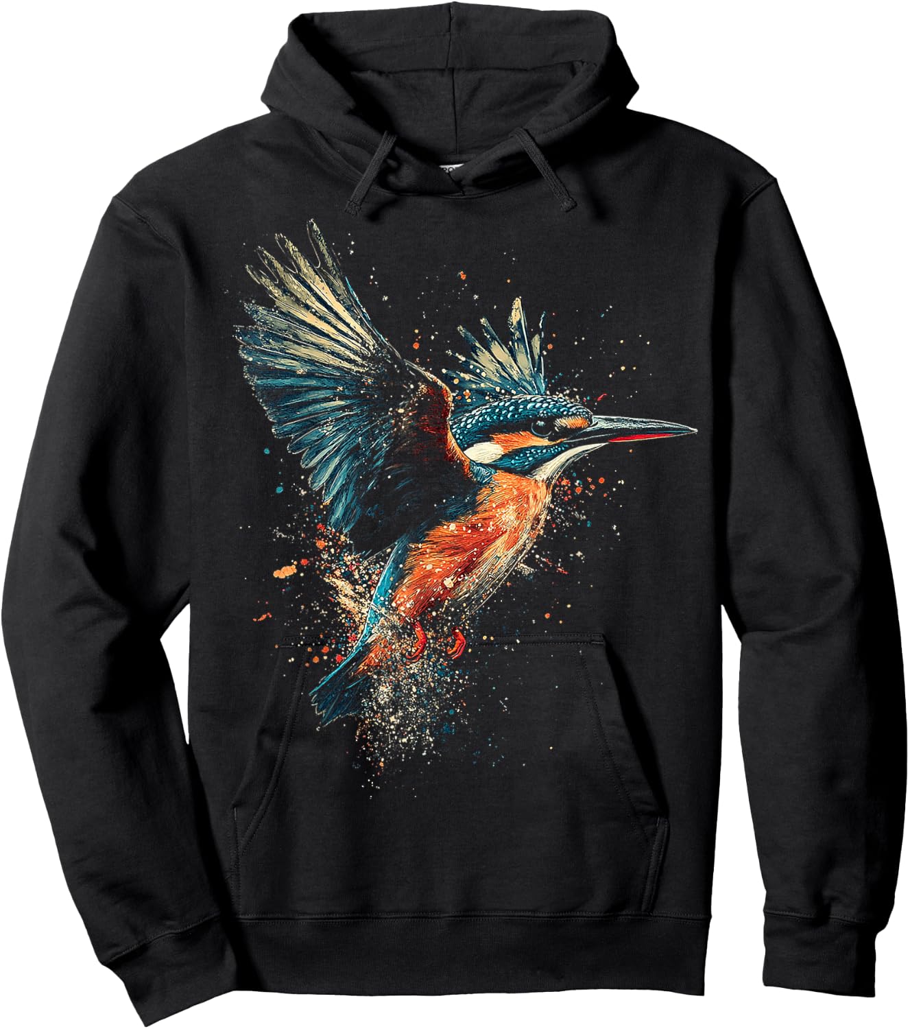 Eisvogel Grafik Tier Illustration Eisvogel Hoodie - Hoodie | Black
