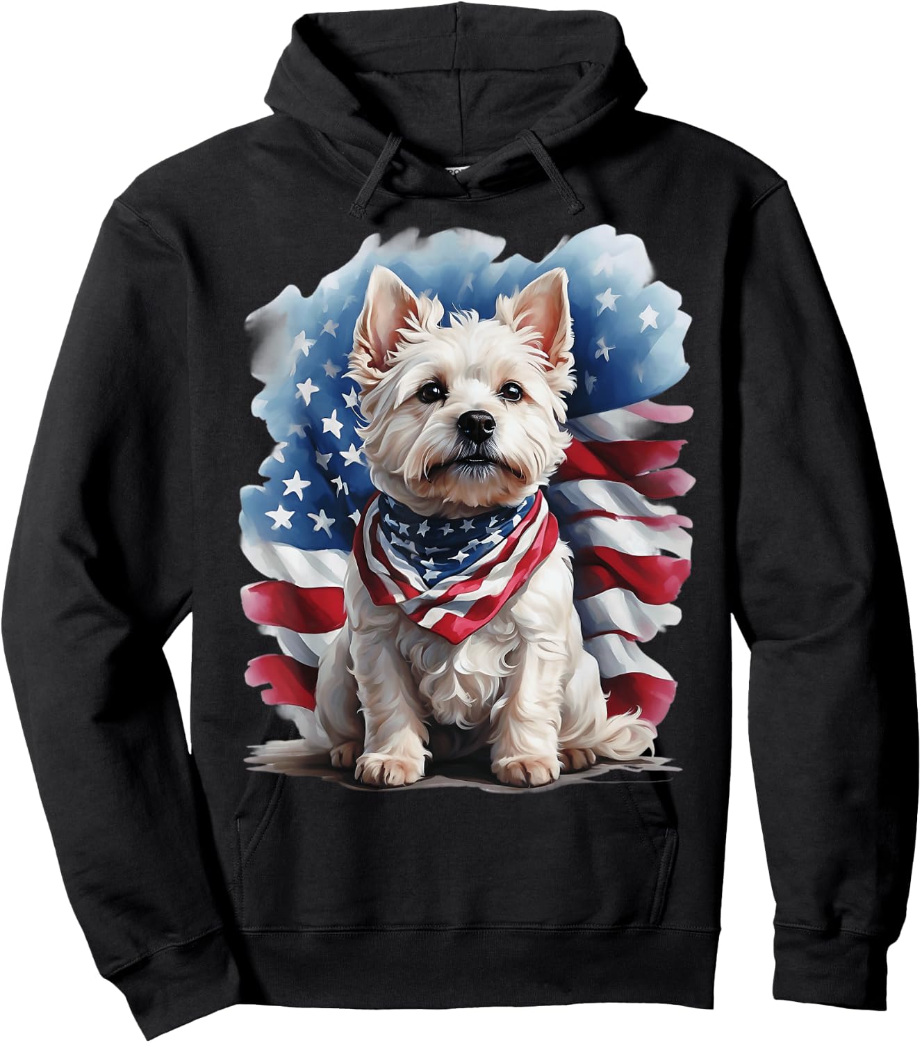 Patriotic West Highland Terrier Westie lovers delight Hoodie - Hoodie | Black