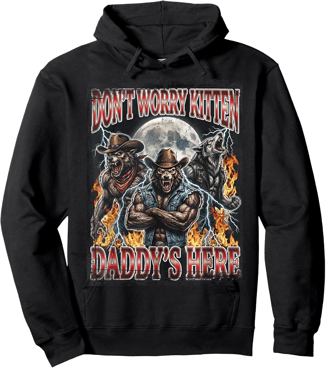 Daddy's Here Cowboy Lot de 3 Loup-garous Hoodie - Hoodie | Black