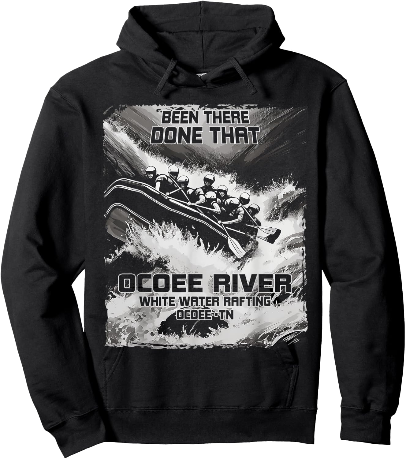 Ocoee River White Water Rafting Rapids Tennessee Raft Hoodie - Hoodie | Black