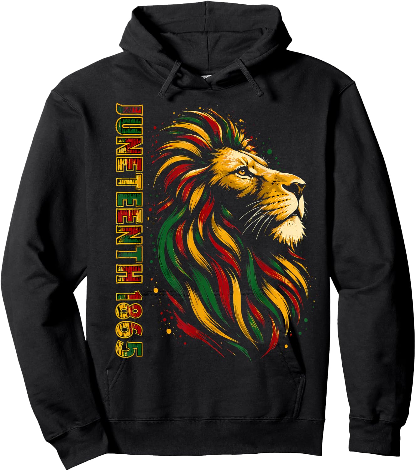 Juneteenth Shirt Lion June 19th 1865 Juneteenth Men Hoodie - Hoodie | Black