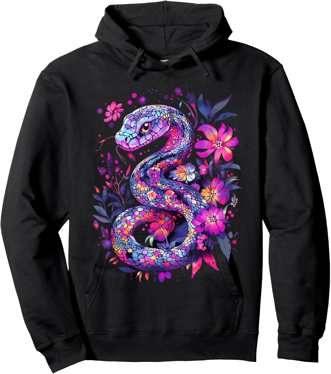 Aesthetic Python Snake Graphic Cute Reptile Women Girls Hoodie - Hoodie | Black