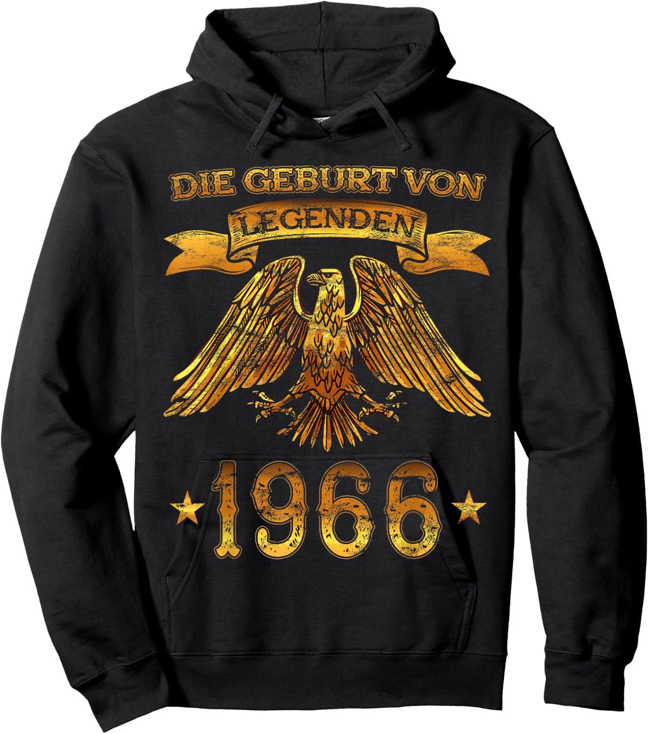 Men's "Die Geburt von Legenden" Vintage 1966 Birthday, black Hoodie - Hoodie | Black