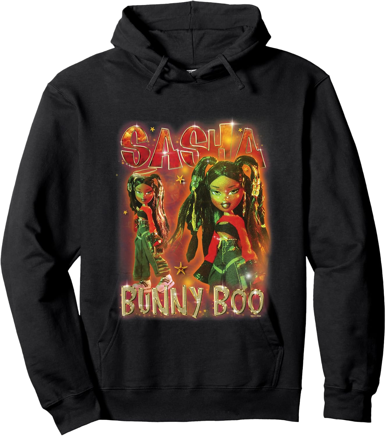 Bratz Sasha Bunny Boo Doll Spotlight Vintage Poster Hoodie - Hoodie | Black