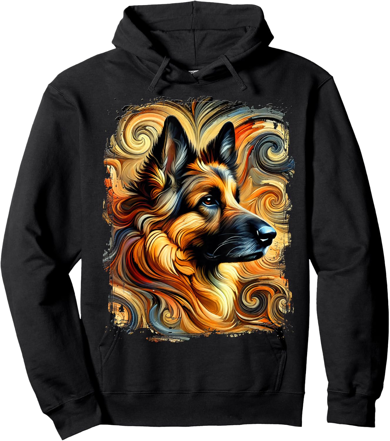 Cute Shepherd Dog Colourful Artwork Women Kids Hoodie - Hoodie | Black