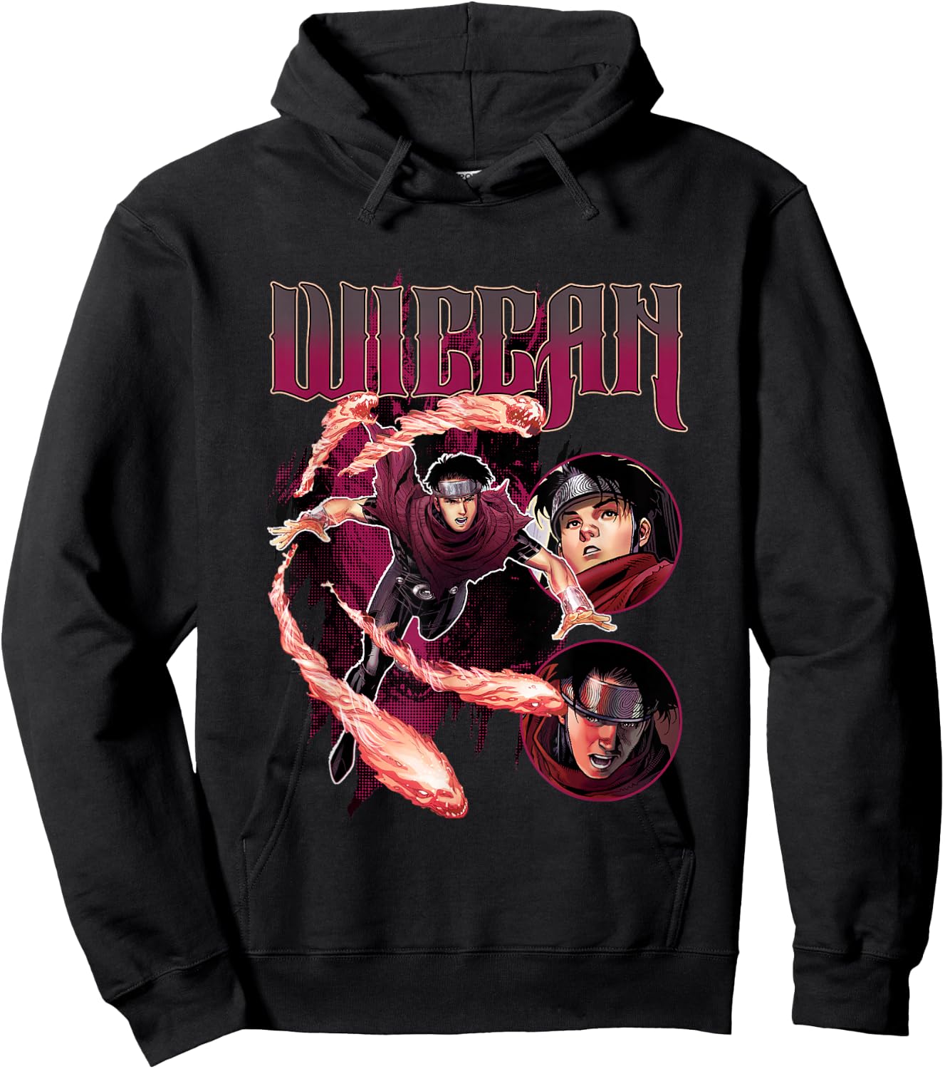 Marvel Universe Classic Wiccan Flames Collage Retro Poster Hoodie - Hoodie | Black