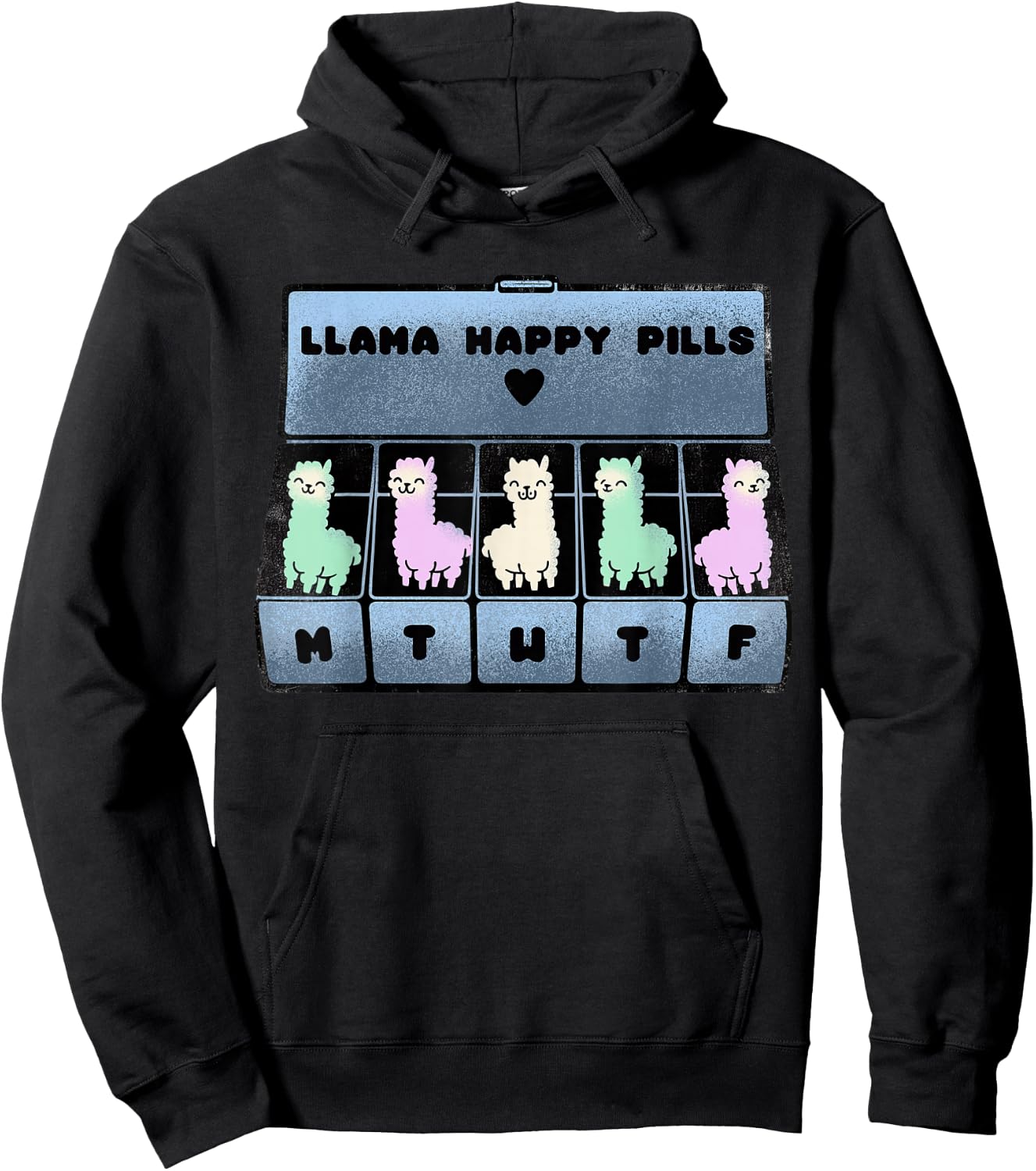 Llama Happy Pills Hoodie - Hoodie | Black