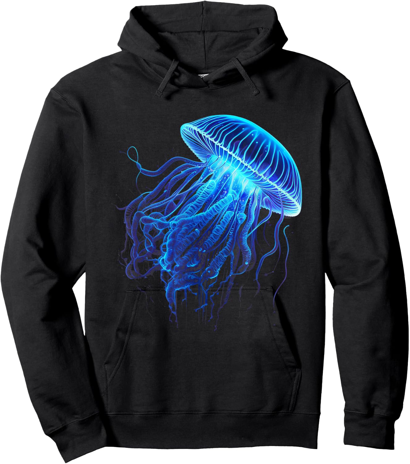 Blue sea jellyfish Medusa ear jellyfish sea creature Hoodie - Hoodie | Black