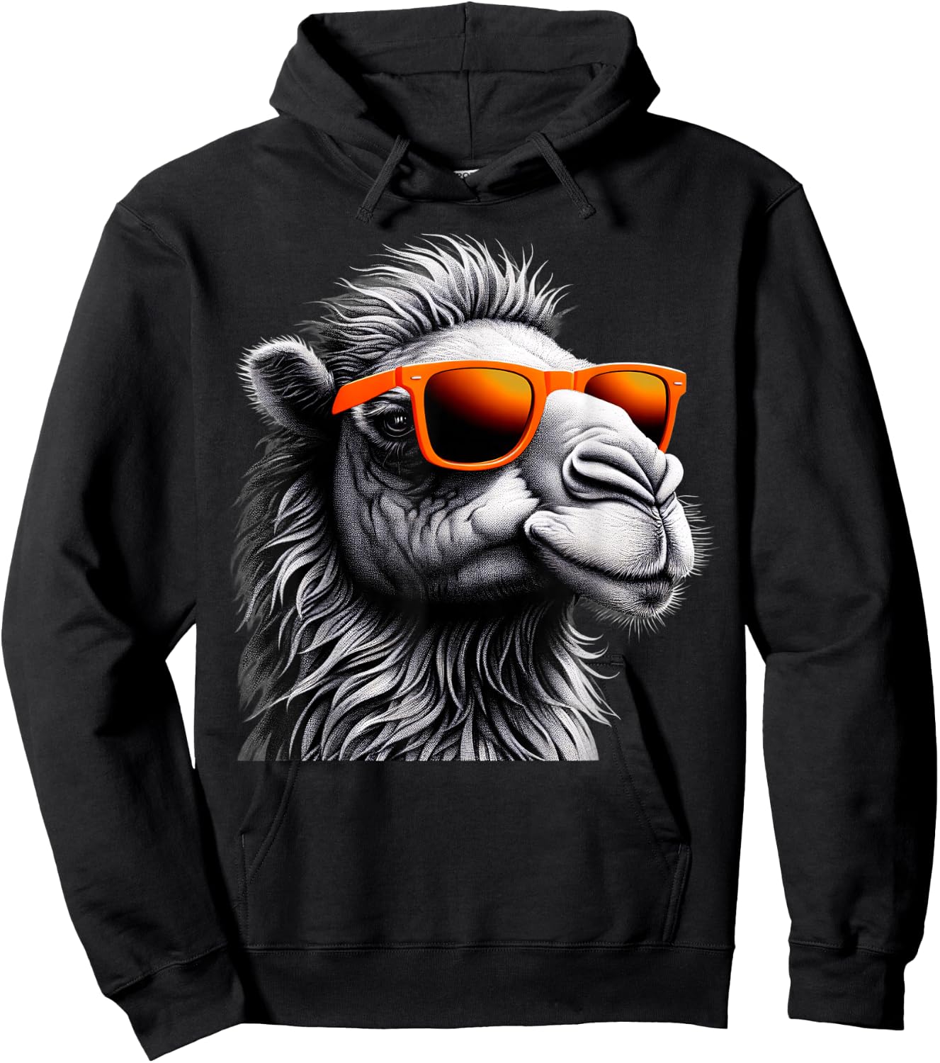 Cool Camel Wearing Sunglasses Graphic Art Hoodie - Hoodie | Black