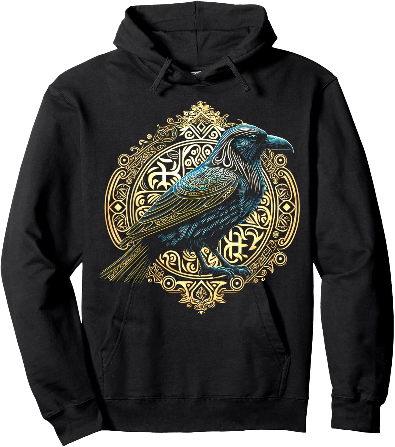 Raven Viking Valhalla North Myths Hoodie - Hoodie | Black