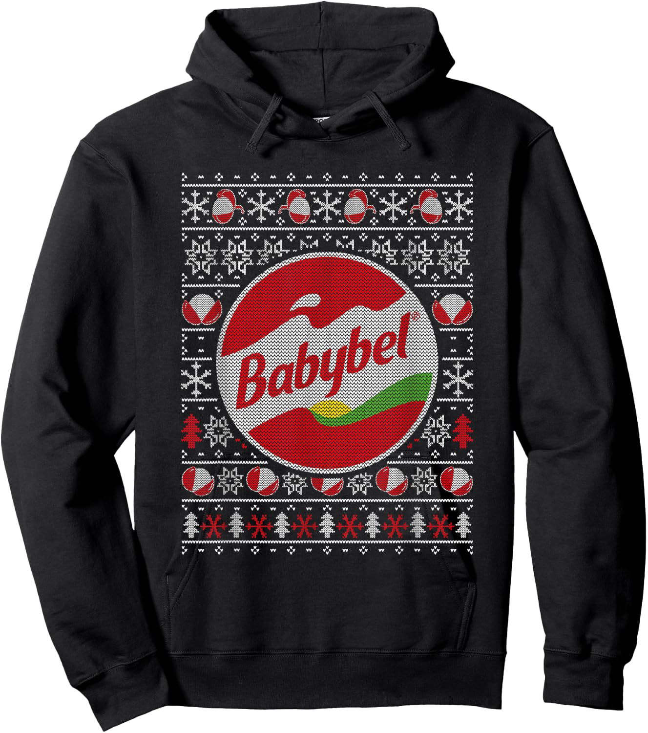 Babybel Christmas Knitting Pattern , Black, S Hoodie - Hoodie | Black