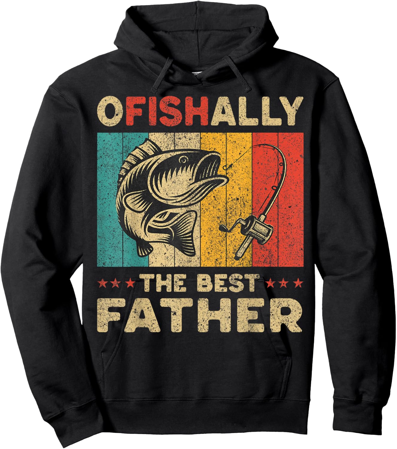 Father's Day Present Funny Fishing Ofishally The Best Father Hoodie - Hoodie | Black