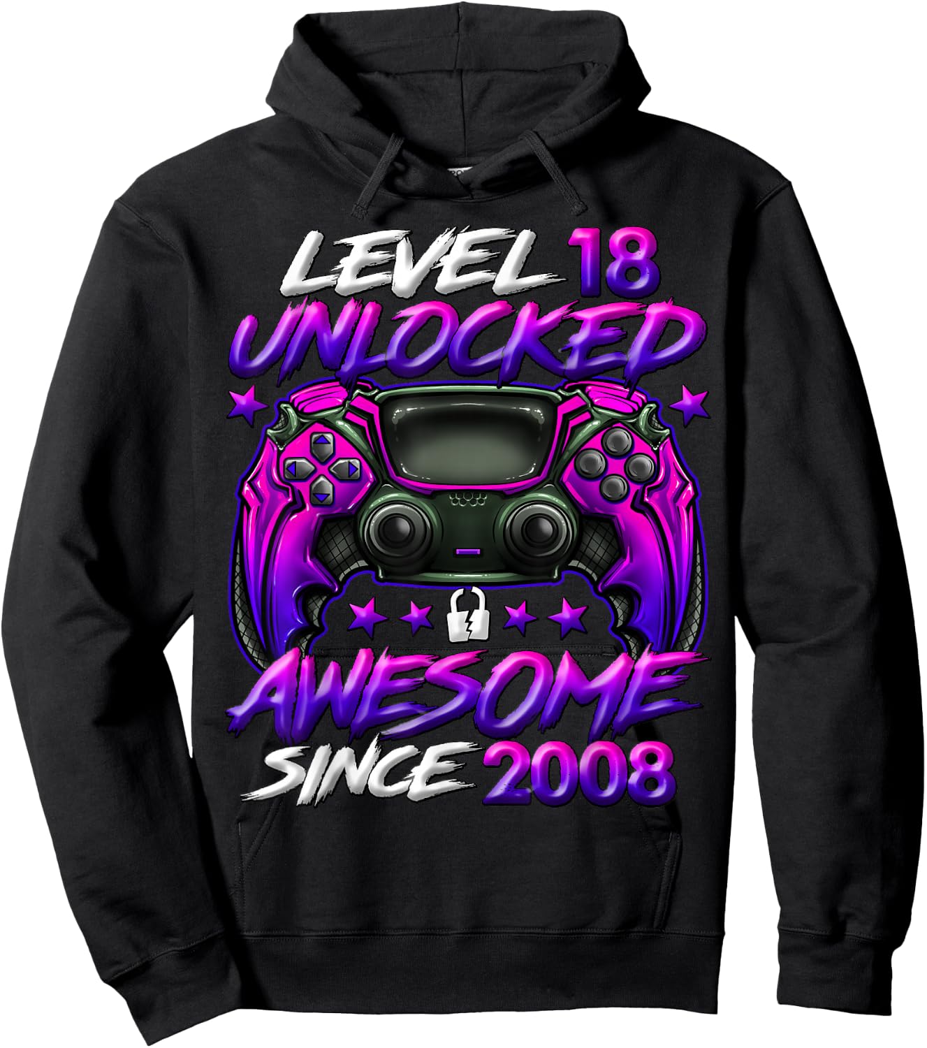 Level 18 Unlocked 18 Year Old Gifts Boys 18th Birthday Boy Hoodie - Hoodie | Black