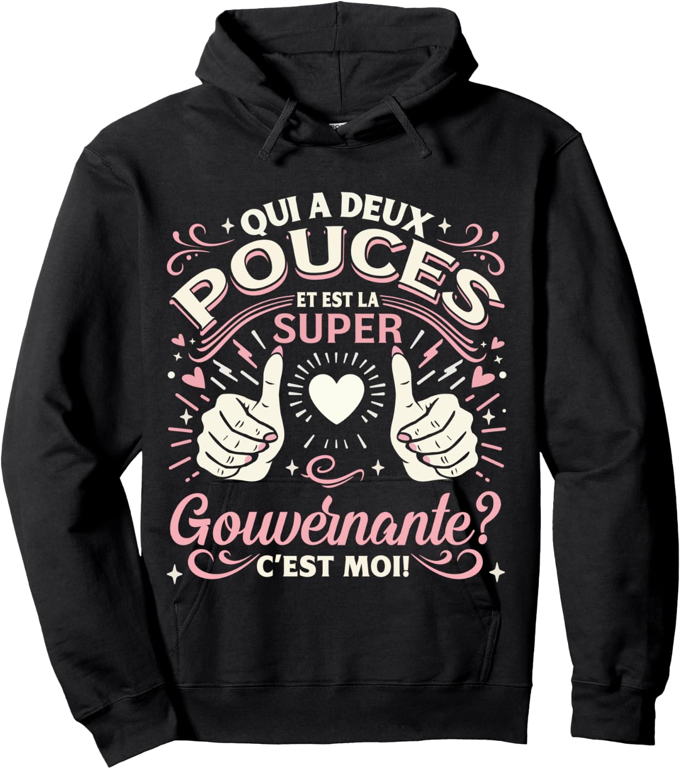 Une Super Gouvernante Cadeau Gouvernante Femme Manche Longue Hoodie - Hoodie | Black