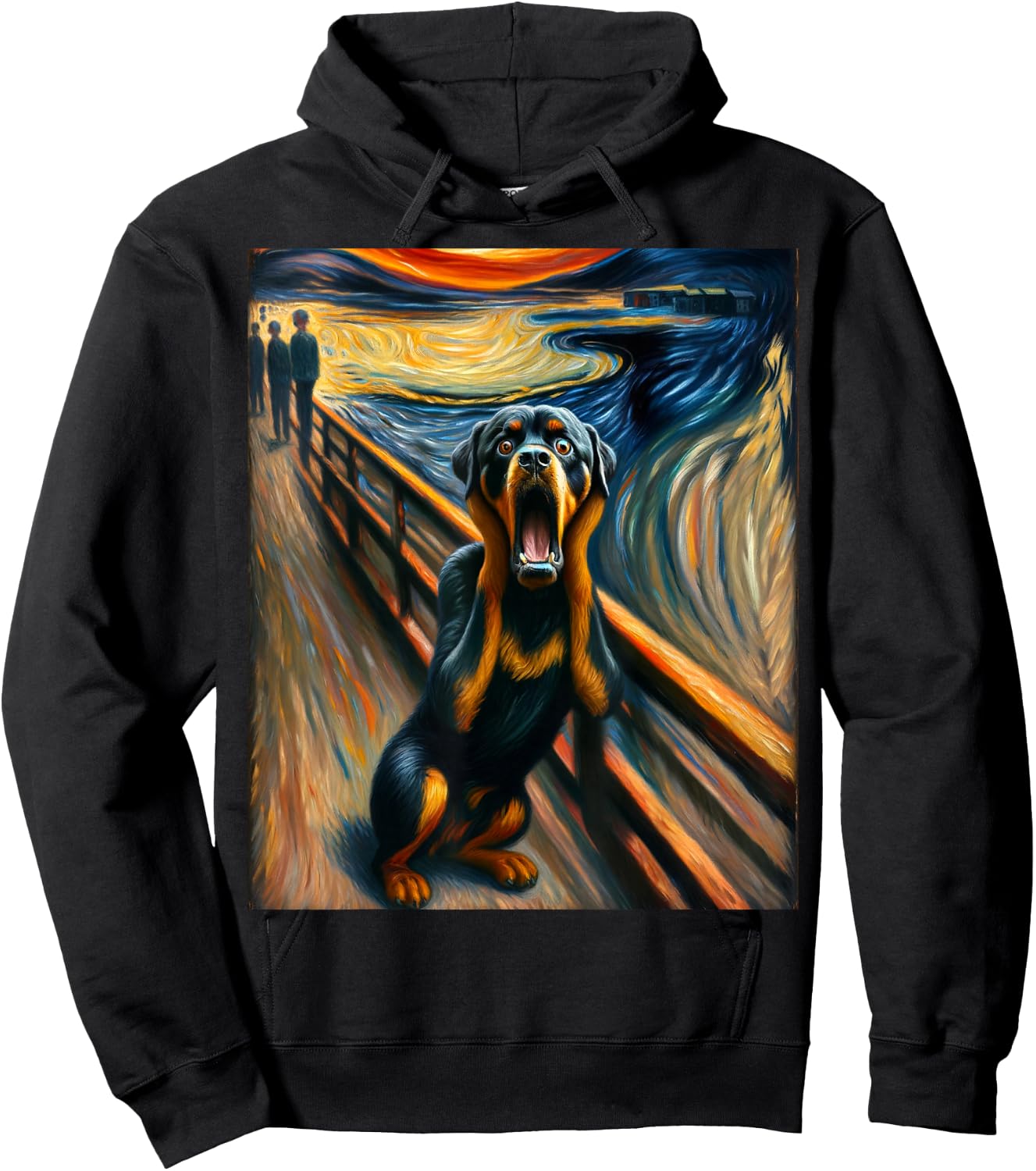 Expressionist Artsy Rottweiler Dog | Artistic Rottweiler Hoodie - Hoodie | Black