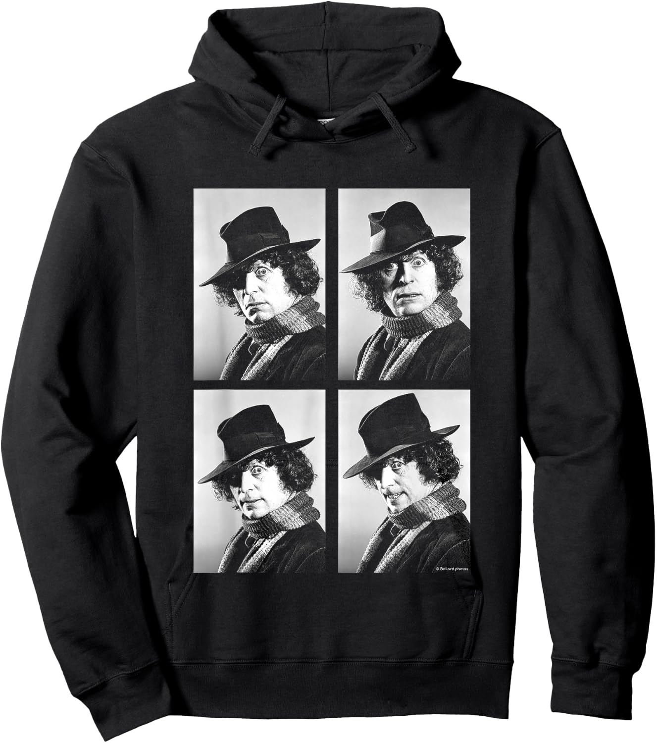 Tom Baker Doctor Who Actor Black & White Portraits Hoodie - Hoodie | Black