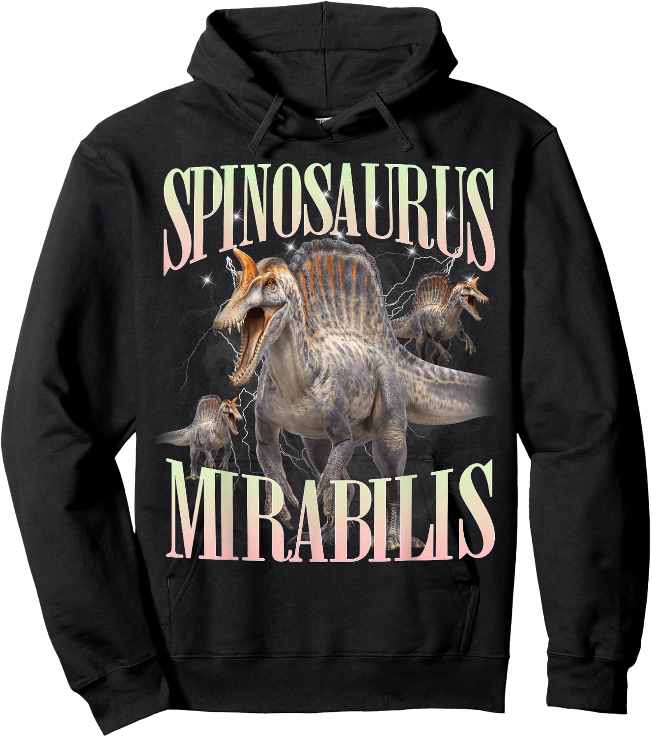 Roaring Spinosaurus Mirabilis Prehistoric Dinosaur Hoodie - Hoodie | Black