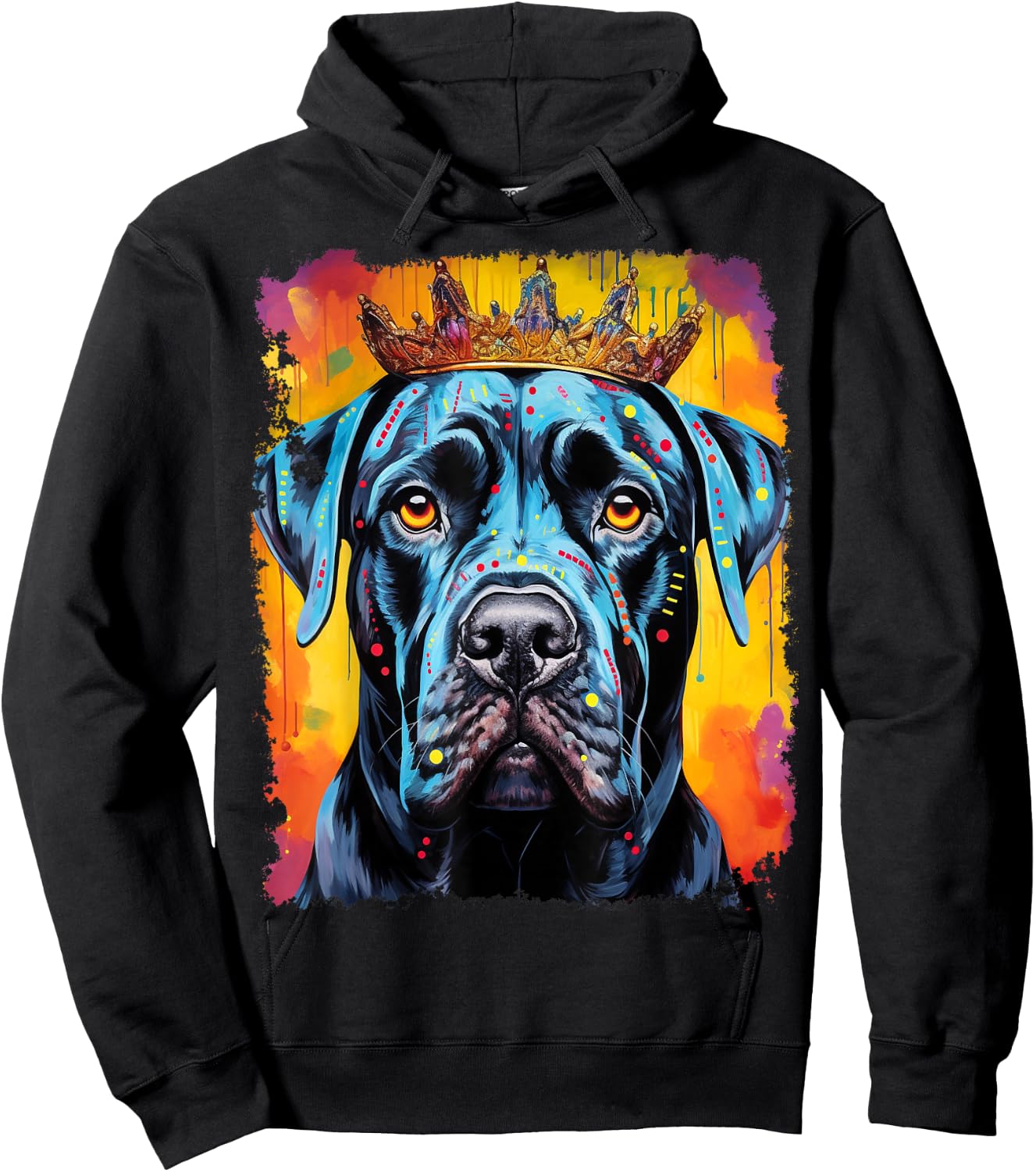 Pop Art Dog Cane Corso King Queen Hoodie - Hoodie | Black