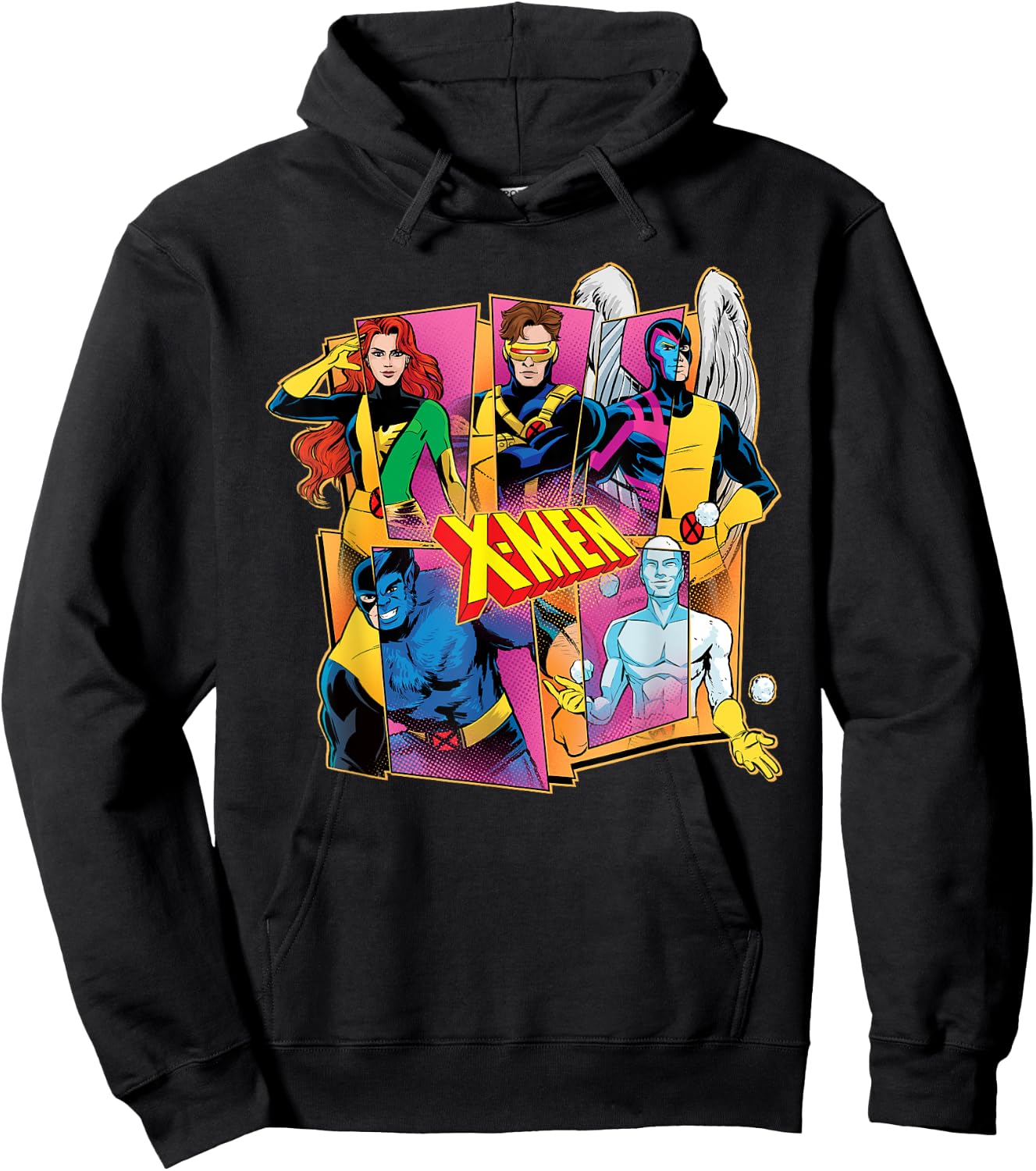 Marvel X-Men Mutant Heroes '60s & '90s Retro Comic Costumes , Black, S Hoodie - Hoodie | Black