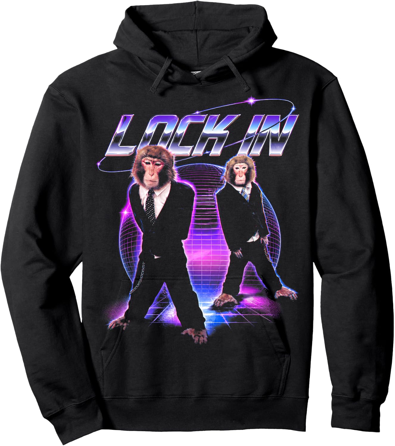 Funny Monkey Meme Y2K Cyberpunk Hoodie - Hoodie | Black