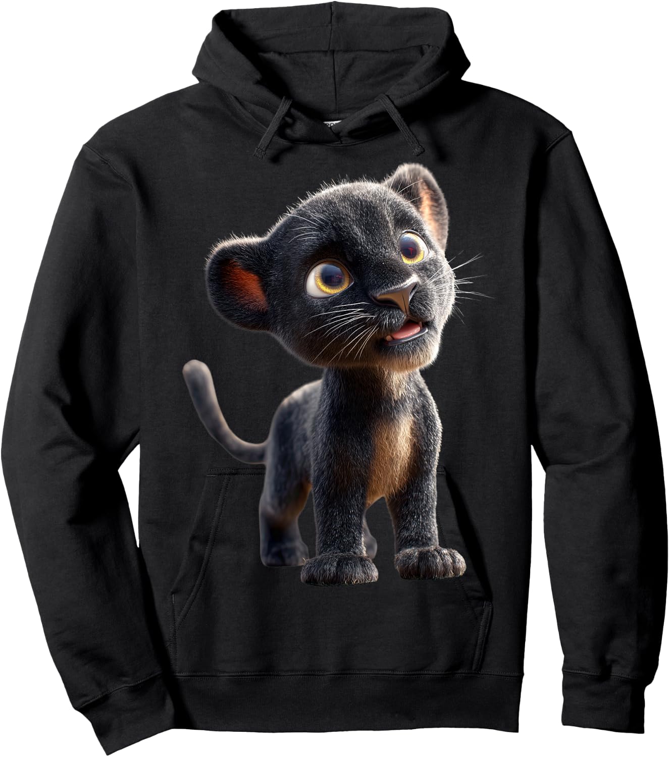 Panther Leopard Fawn Sweet Big Cat Panther Leopards Hoodie - Hoodie | Black