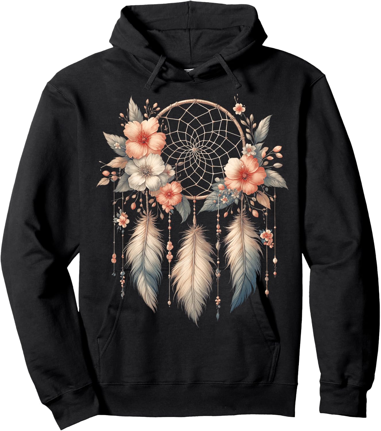 Symbole attrape-rêves cool dans le style art floral de Noël Hoodie - Hoodie | Black