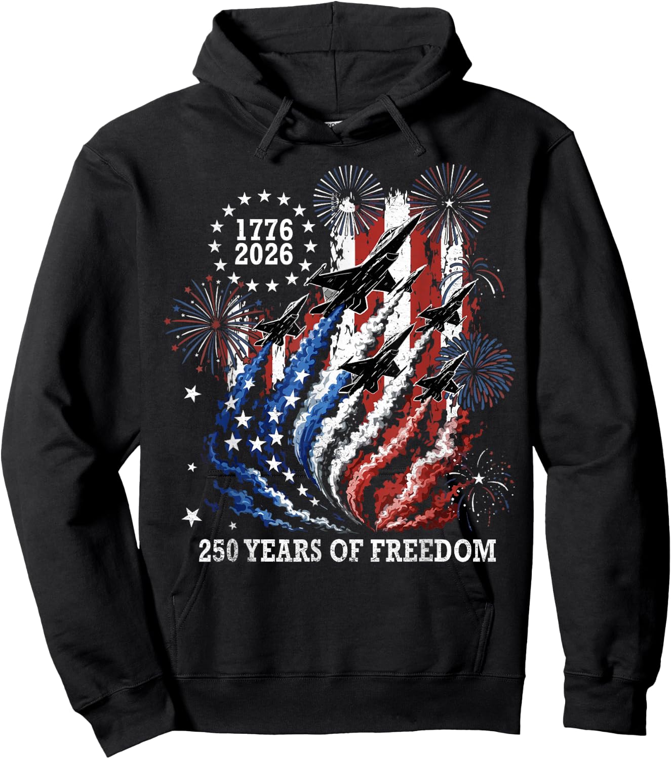 250 Years 250th Anniversary USA 4th of July 1776 2026 Hoodie - Hoodie | Black