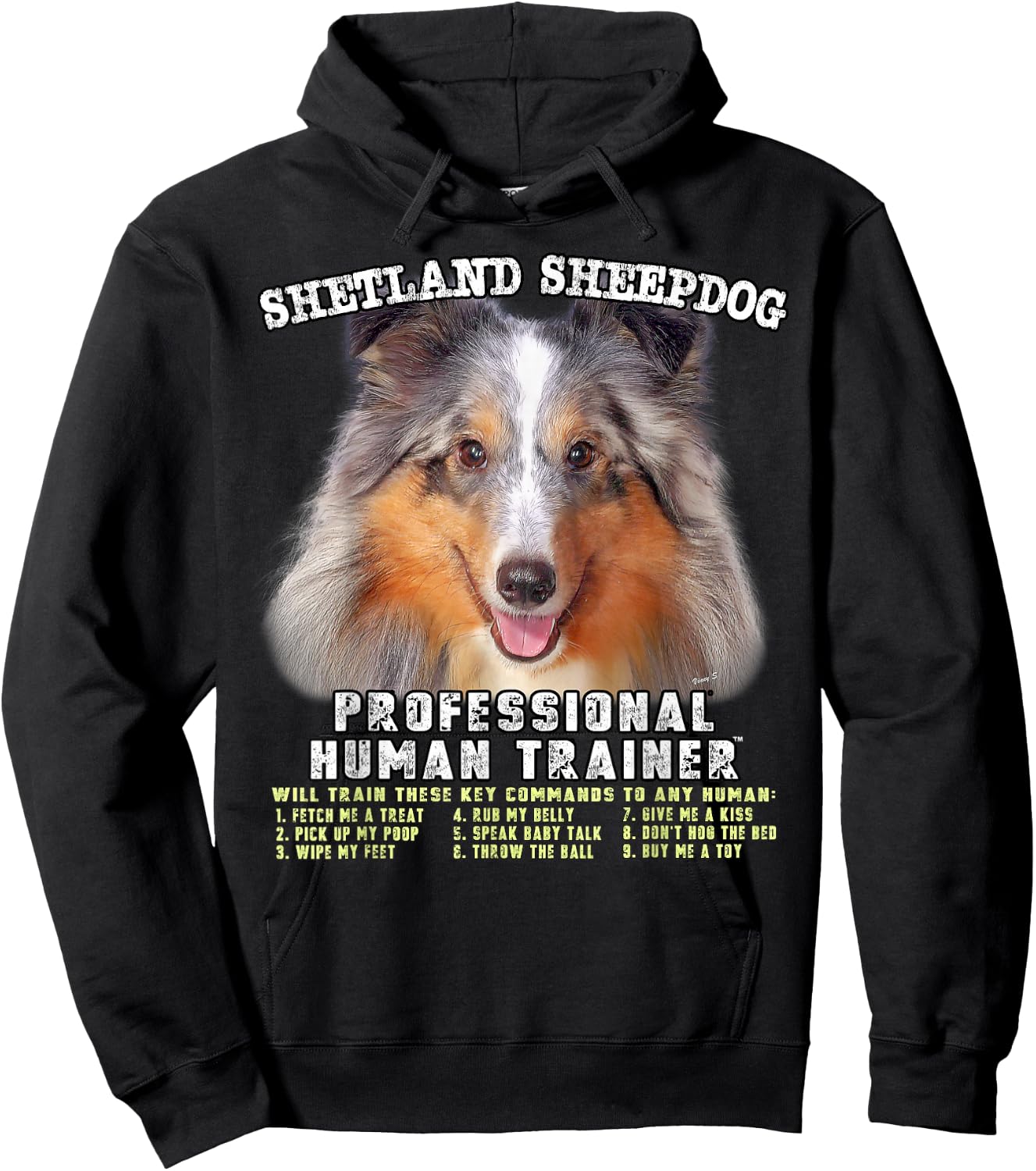 Shetland Sheepdog Sheltie Merle Professional Human Trainer Hoodie - Hoodie | Black