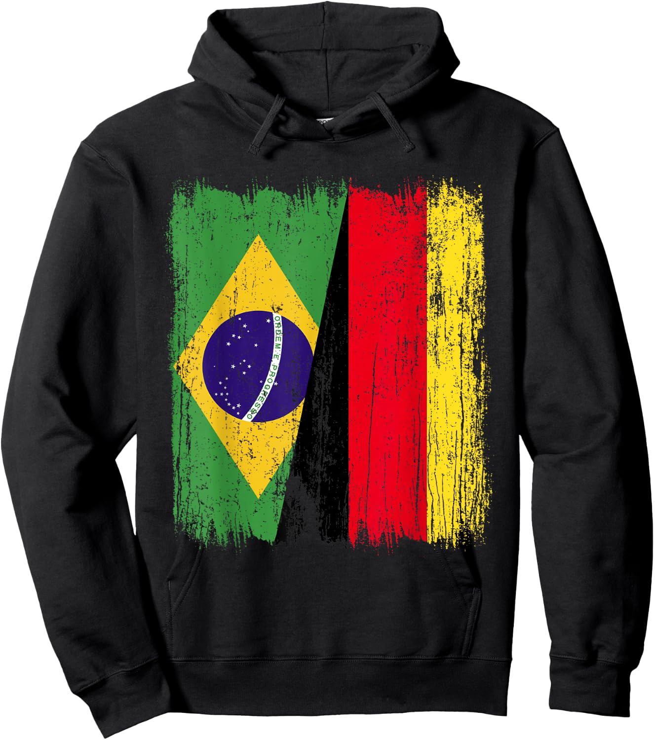 Brazil Germany Half Flag Brazilian German Heritage Hoodie - Hoodie | Black
