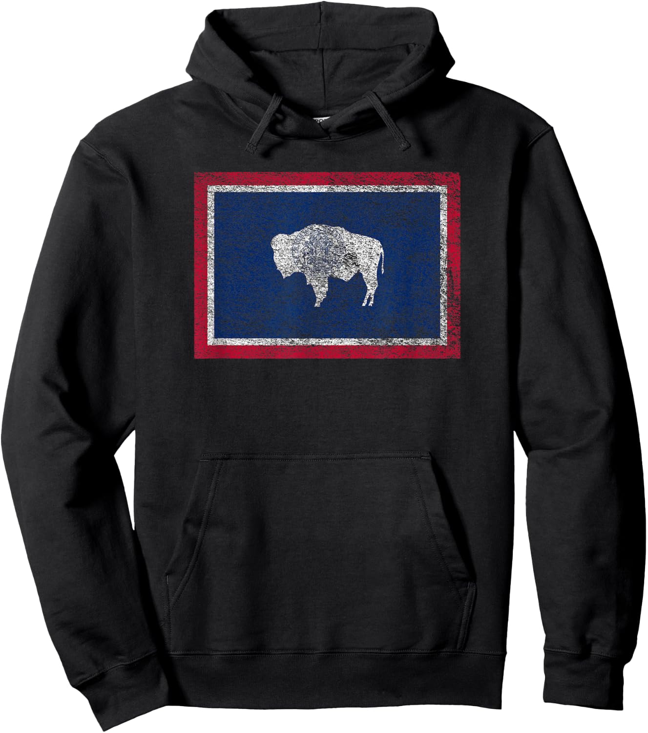 State of Wyoming Flag Bison Cheyenne Jackson Hole Hoodie - Hoodie | Black