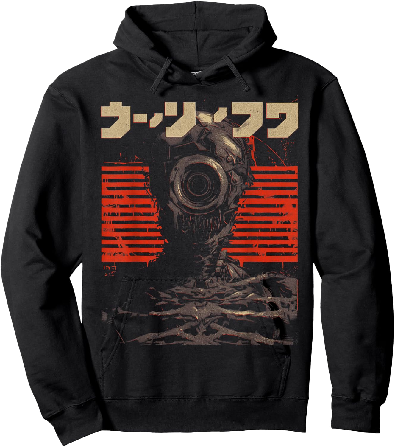 Futuristic Techwear Japanese Cyberpunk Harajuku Horror Punk , black Hoodie - Hoodie | Black