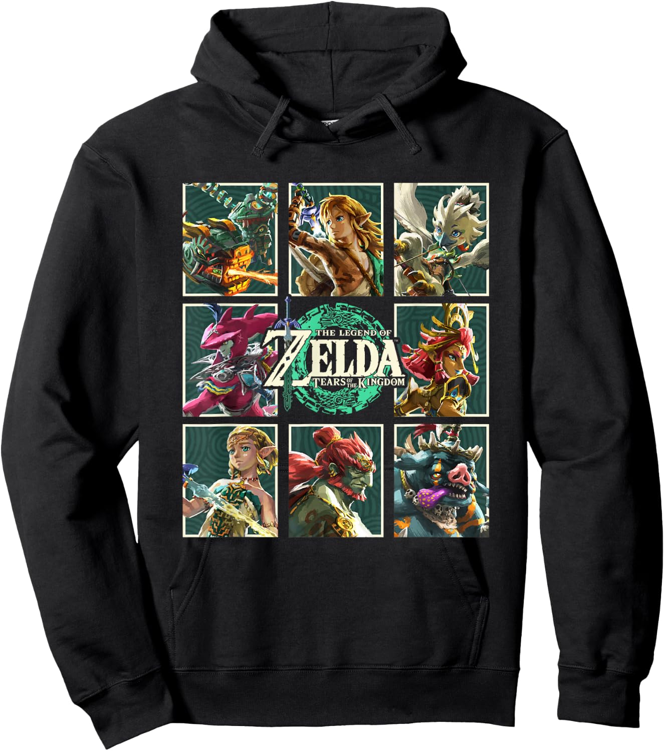 The Legend of Zelda Tears of The Kingdom Character Boxes Hoodie - Hoodie | Black