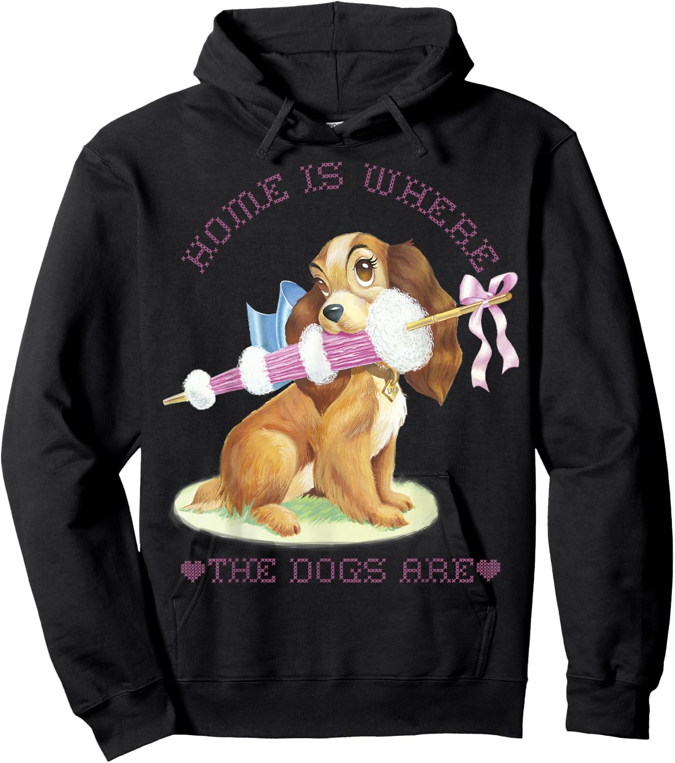 Disney Lady And The Tramp Lady Home Is Where The Dogs Are Hoodie - Hoodie | Black
