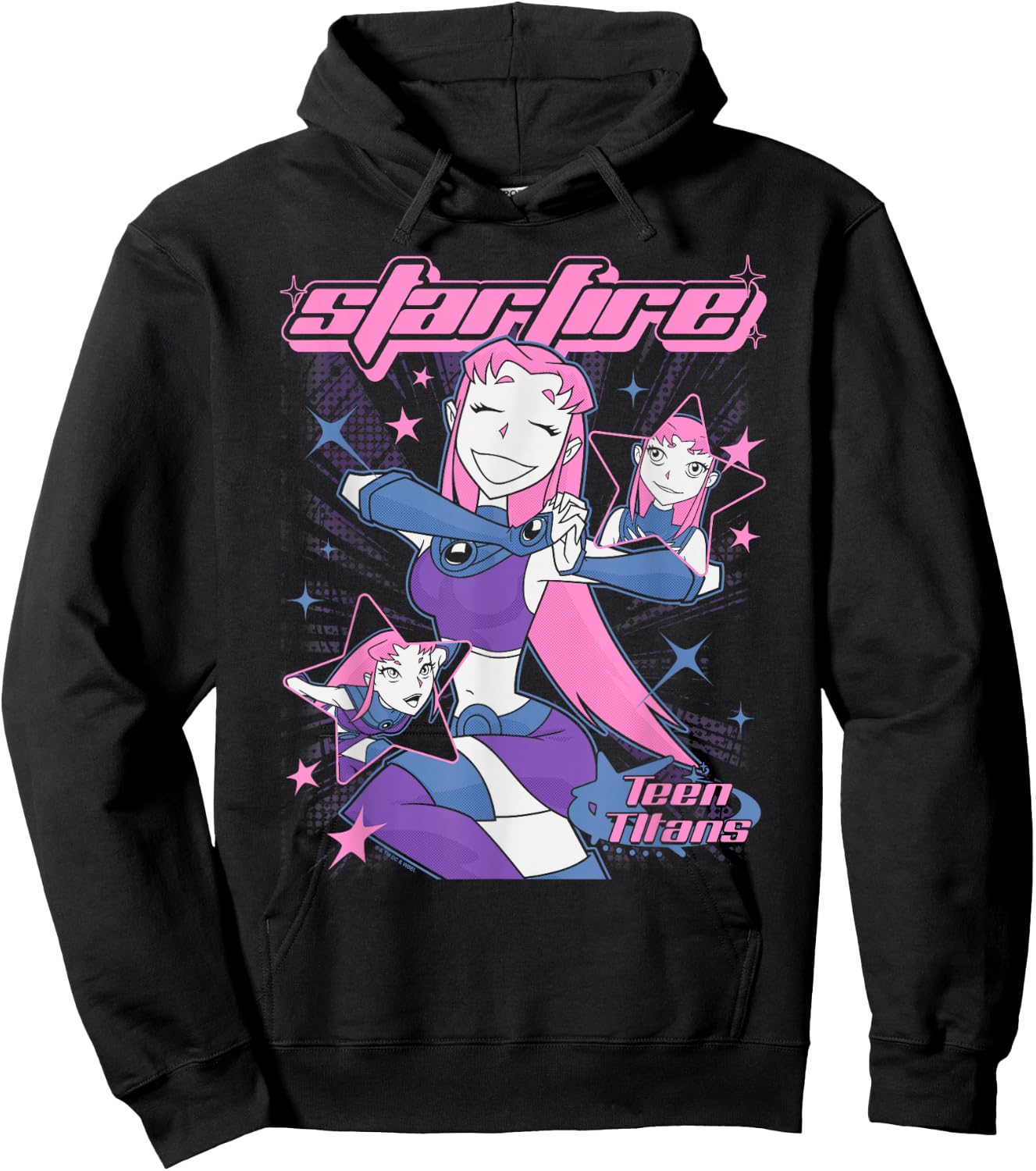 DC Comics Teen Titans Starfire Y2K Style Joyful Portrait Hoodie - Hoodie | Black