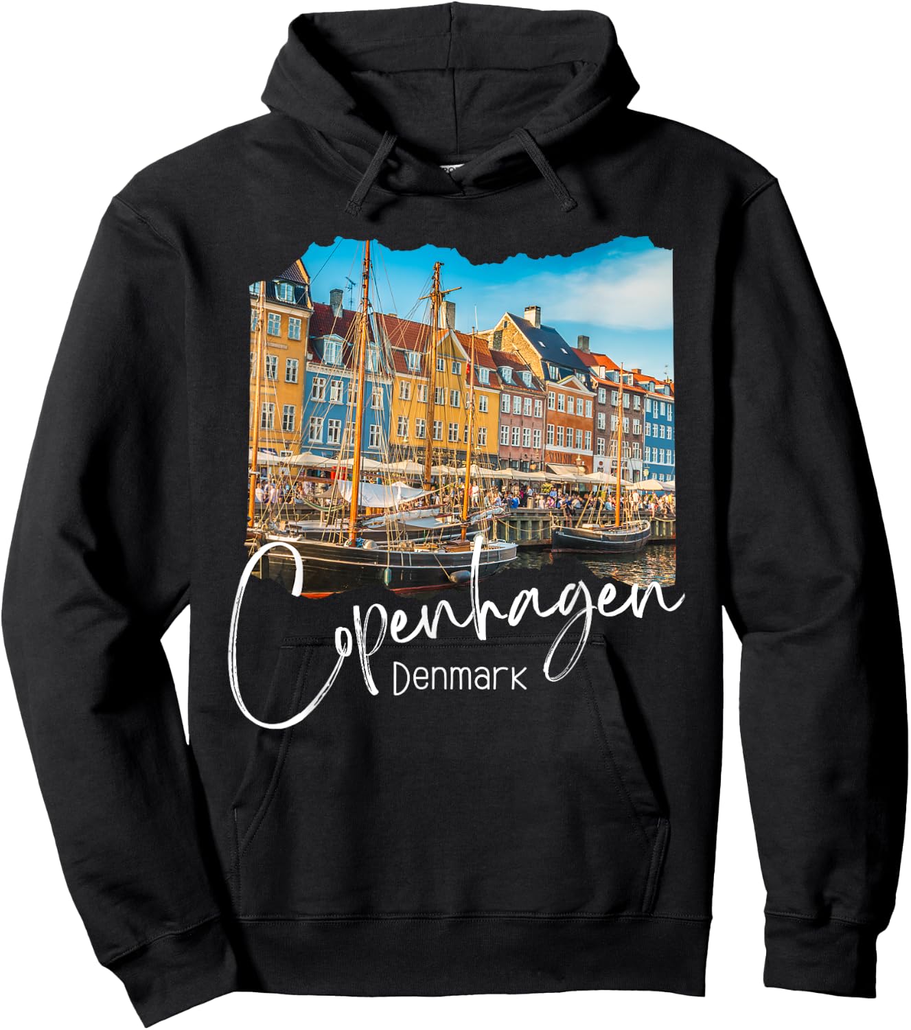 Copenhagen Souvenir Store - Kopenhagen Dänemark / Kopenhagen Schwarz Erwachsene Small Kurzarm Hoodie - Hoodie | Black