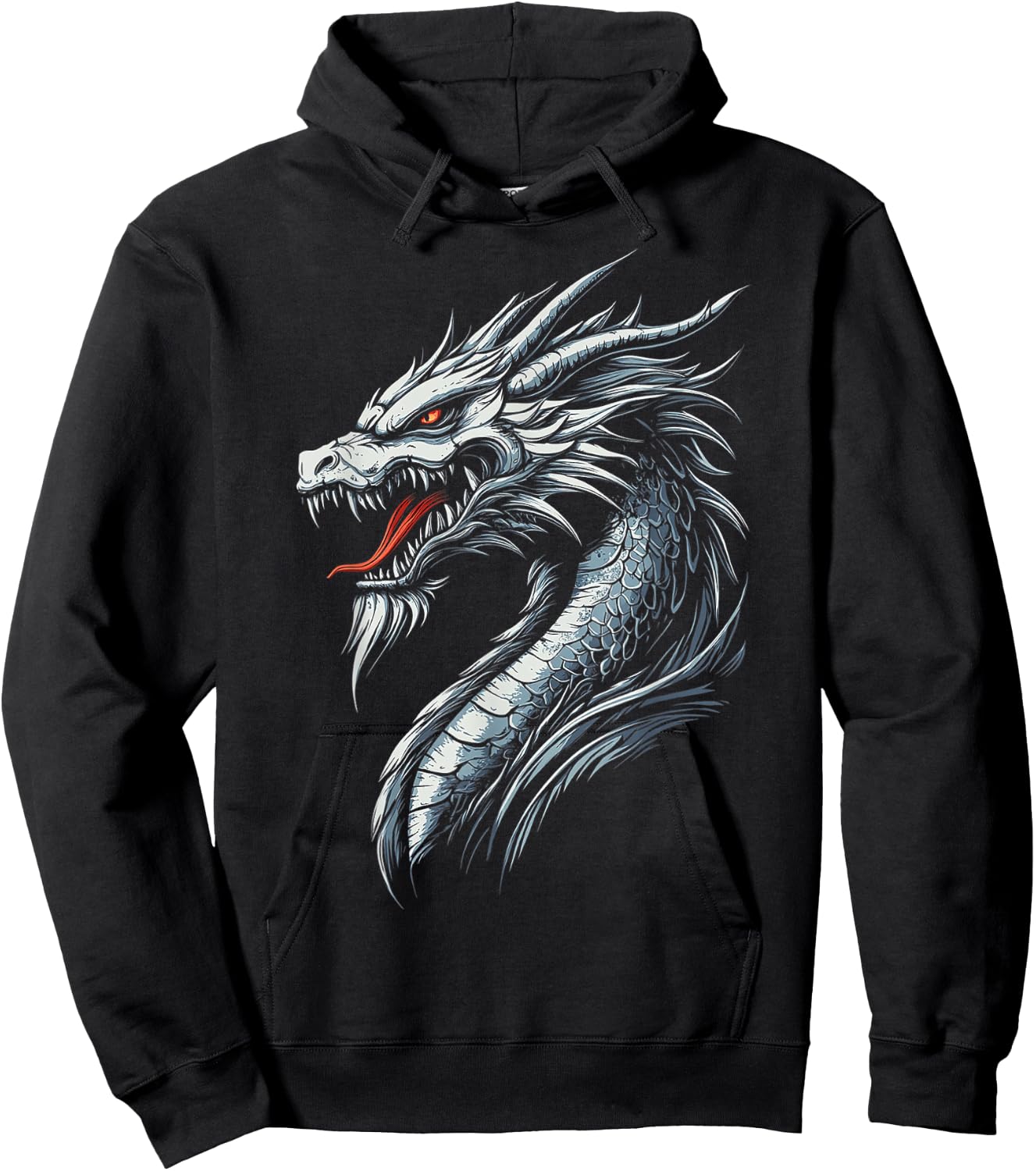 Dragon Illustration Mythical Dragon Hoodie - Hoodie | Black