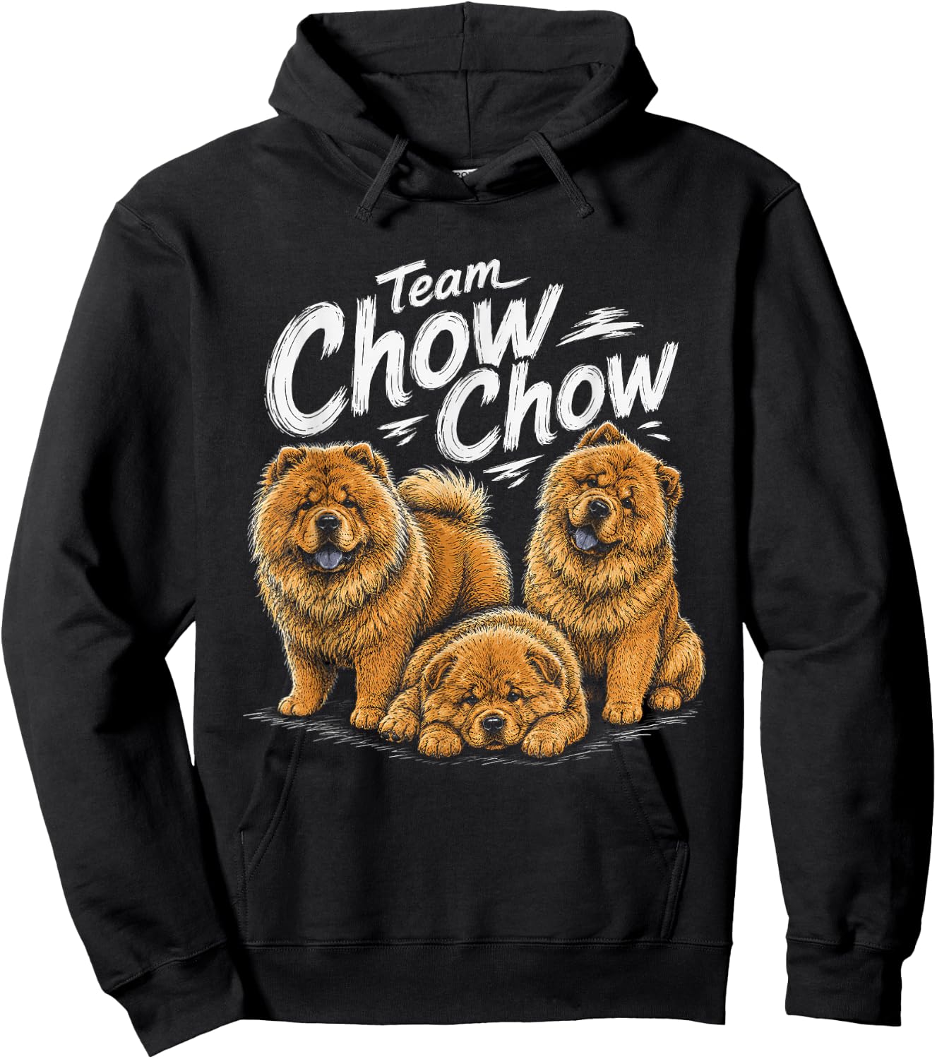 Team Chow Chow Artwork Design Hoodie - Hoodie | Black