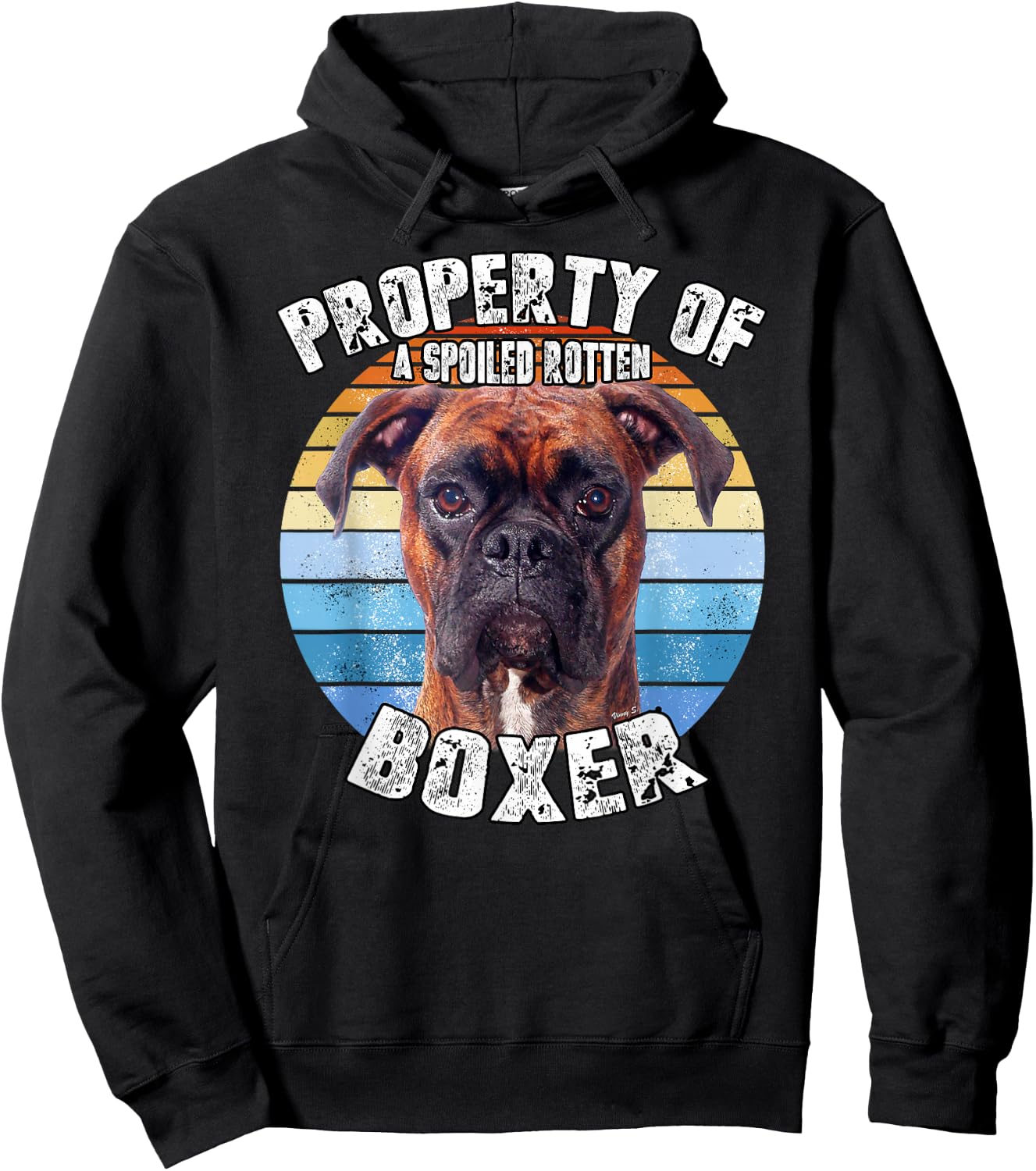 Boxer Brindle Property Of Hoodie - Hoodie | Black