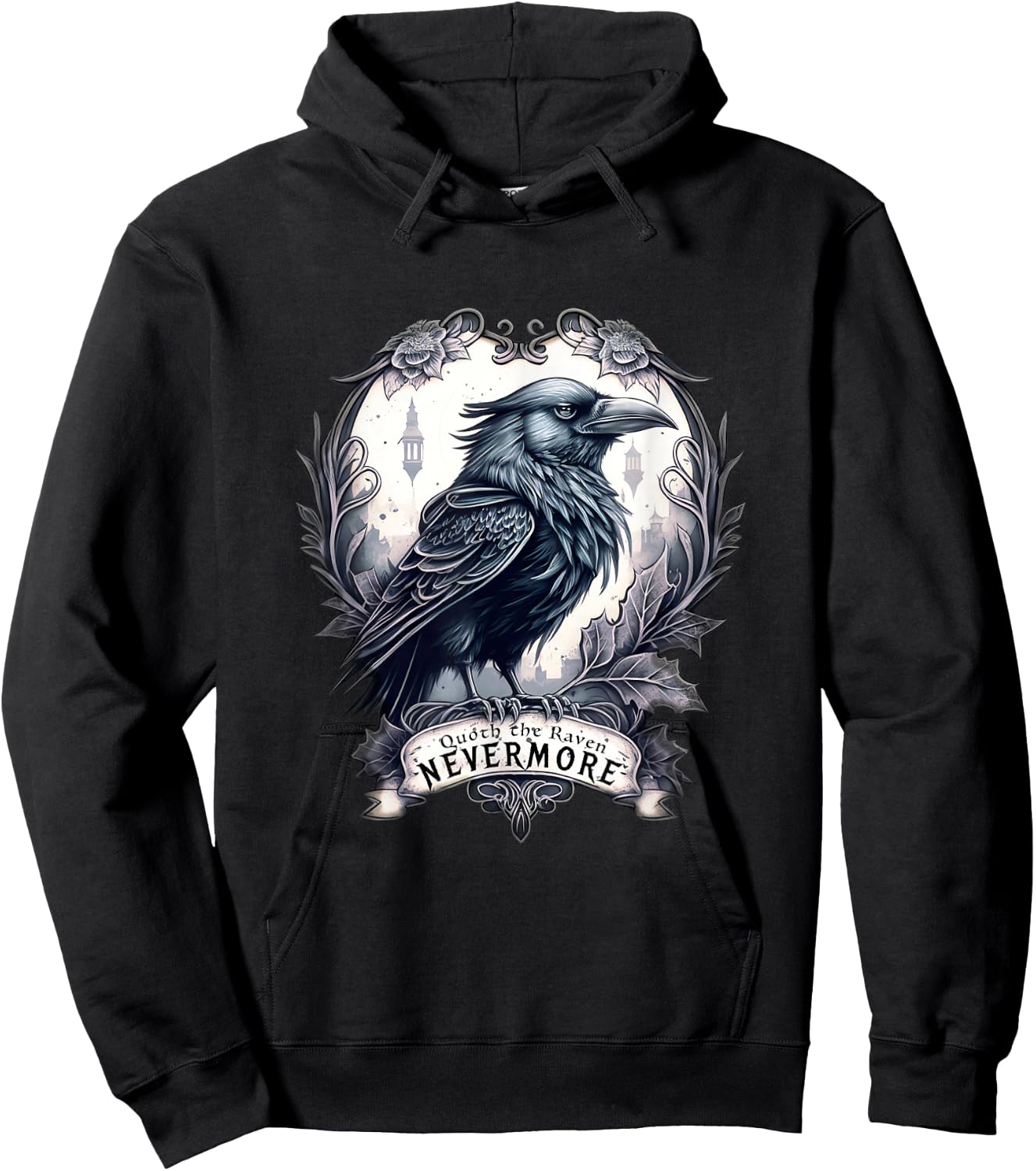 Quoth The Raven Nevermore by Edgar Allan Poe Hoodie - Hoodie | Black