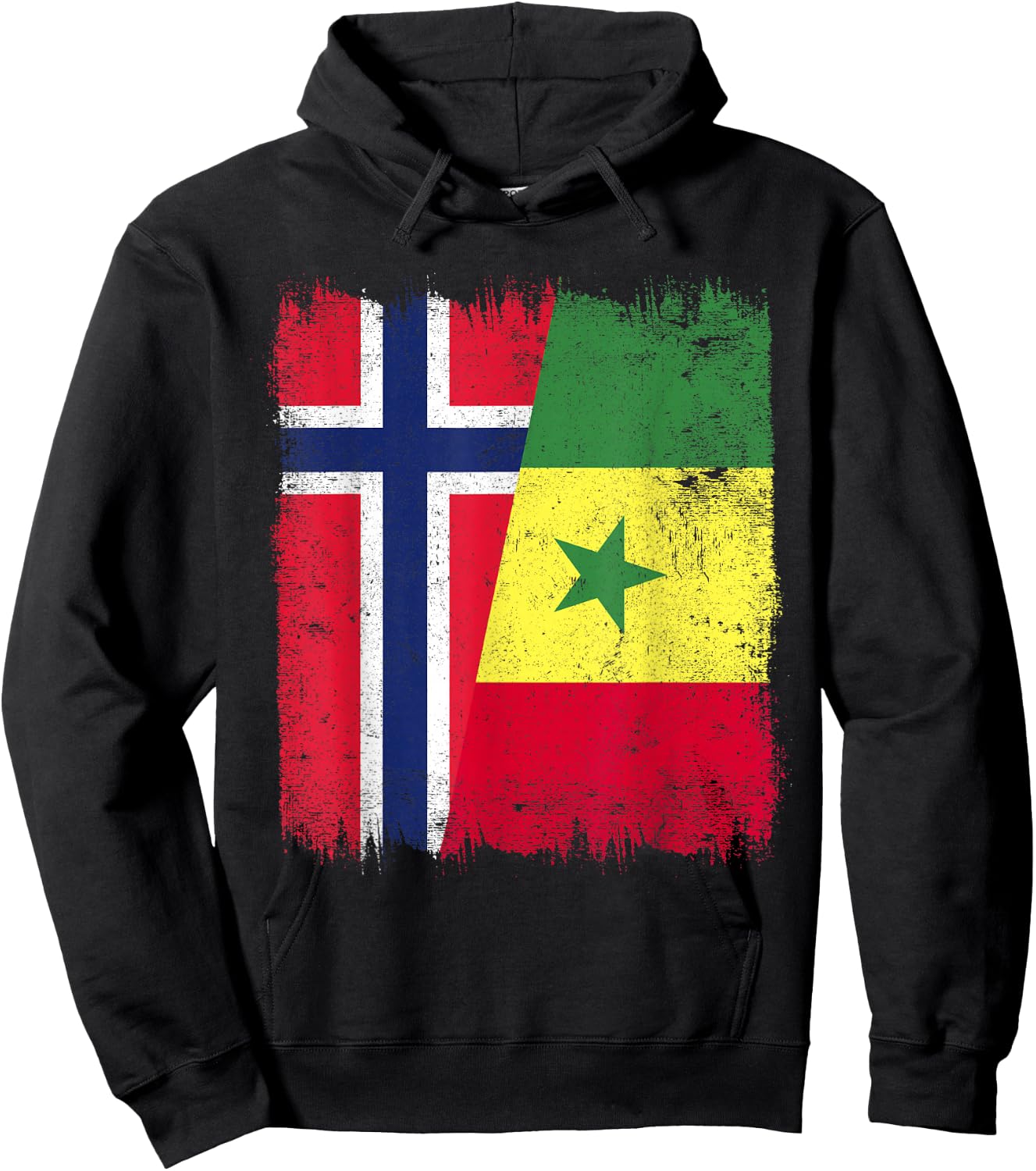 Norway Senegal Flag | Norwegian Senegalese Roots Hoodie - Hoodie | Black