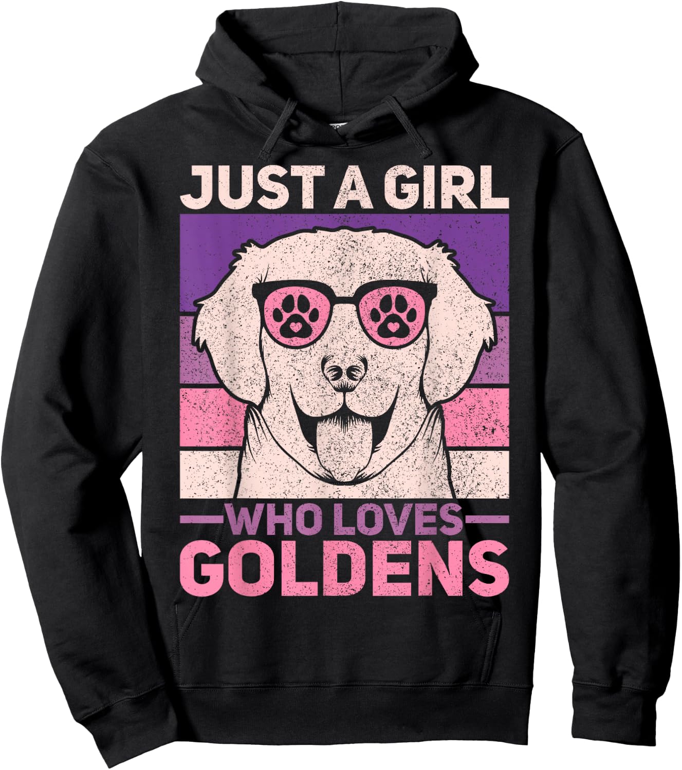 Just A Girl Who Loves Goldens Dog Lover Pet Golden Retriever Hoodie - Hoodie | Black