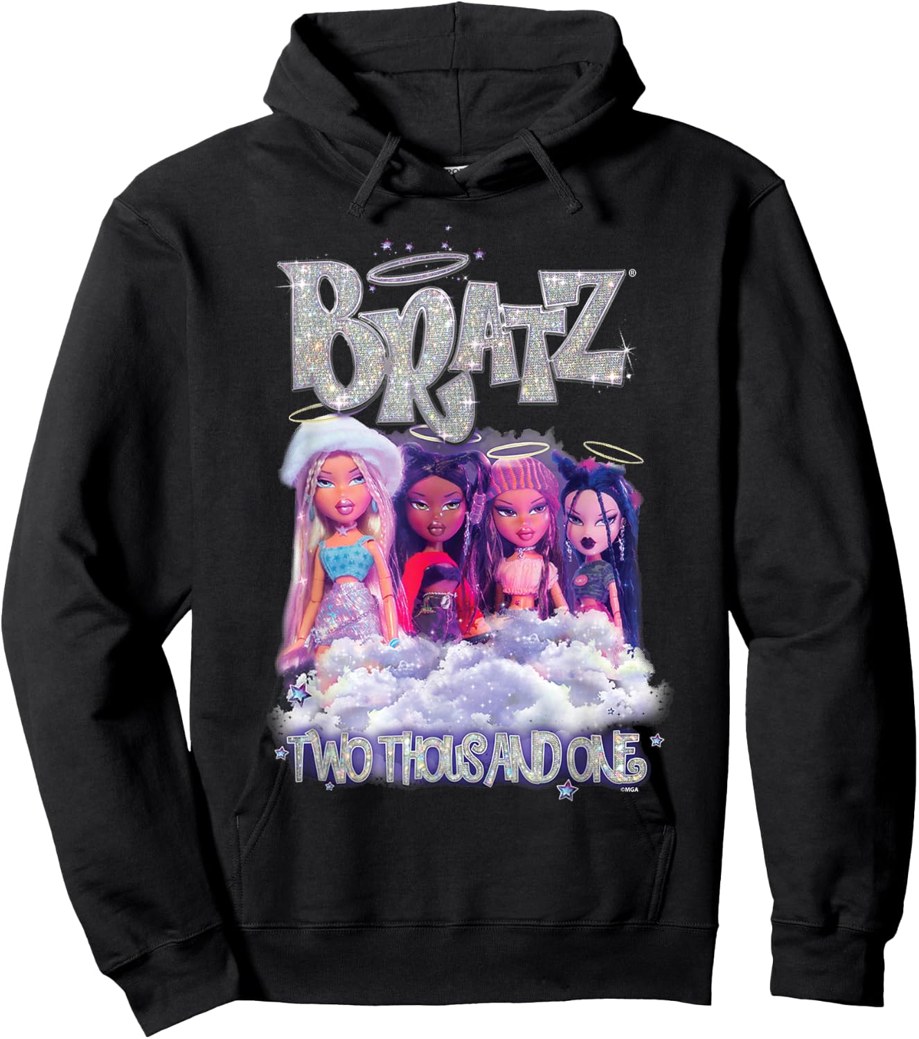 Two Thousand and One Girls Glitter Bratz , Black, S Hoodie - Hoodie | Black
