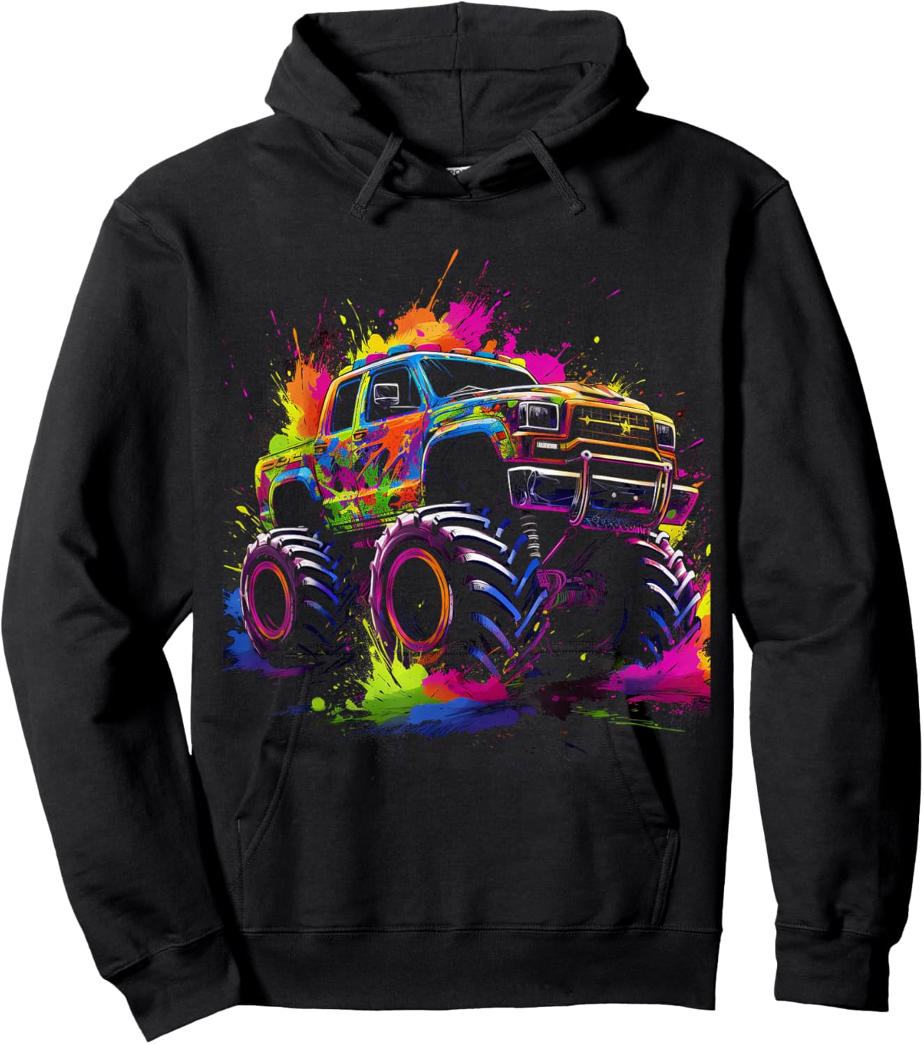 Monster Truck Coloured Monster Truck Boys Hoodie - Hoodie | Black