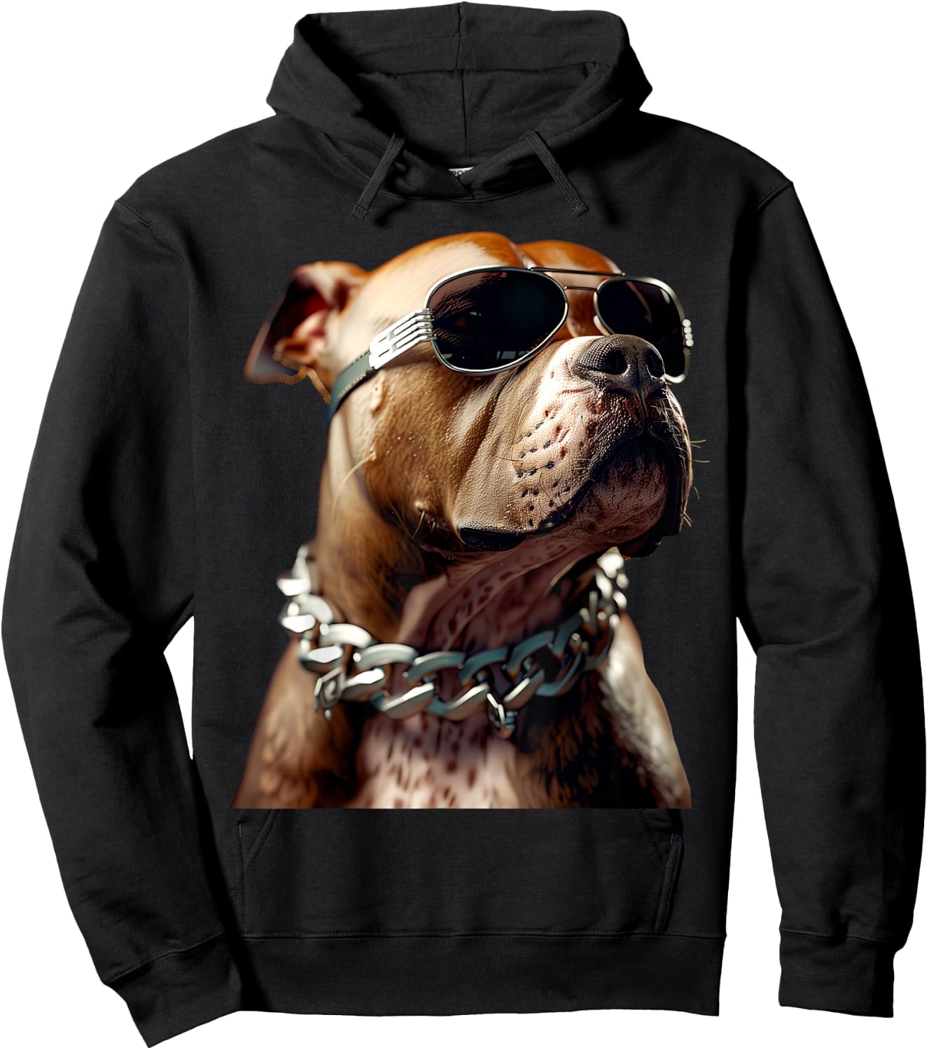 Pitbull with Sunglasses Pittie American Pit Bull Terrier , black Hoodie - Hoodie | Black