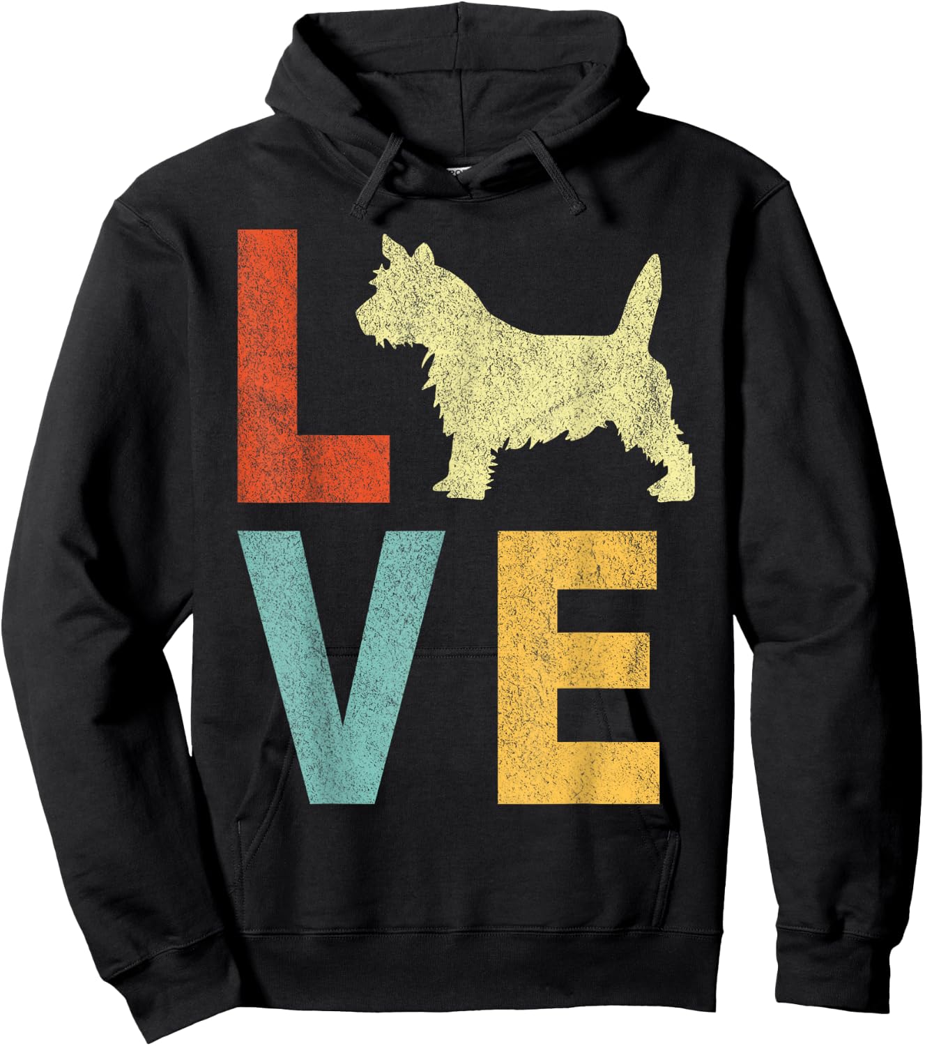 Love Cairn Terrier Mom Cairn Terrier Dad Retro Vintage Hoodie - Hoodie | Black