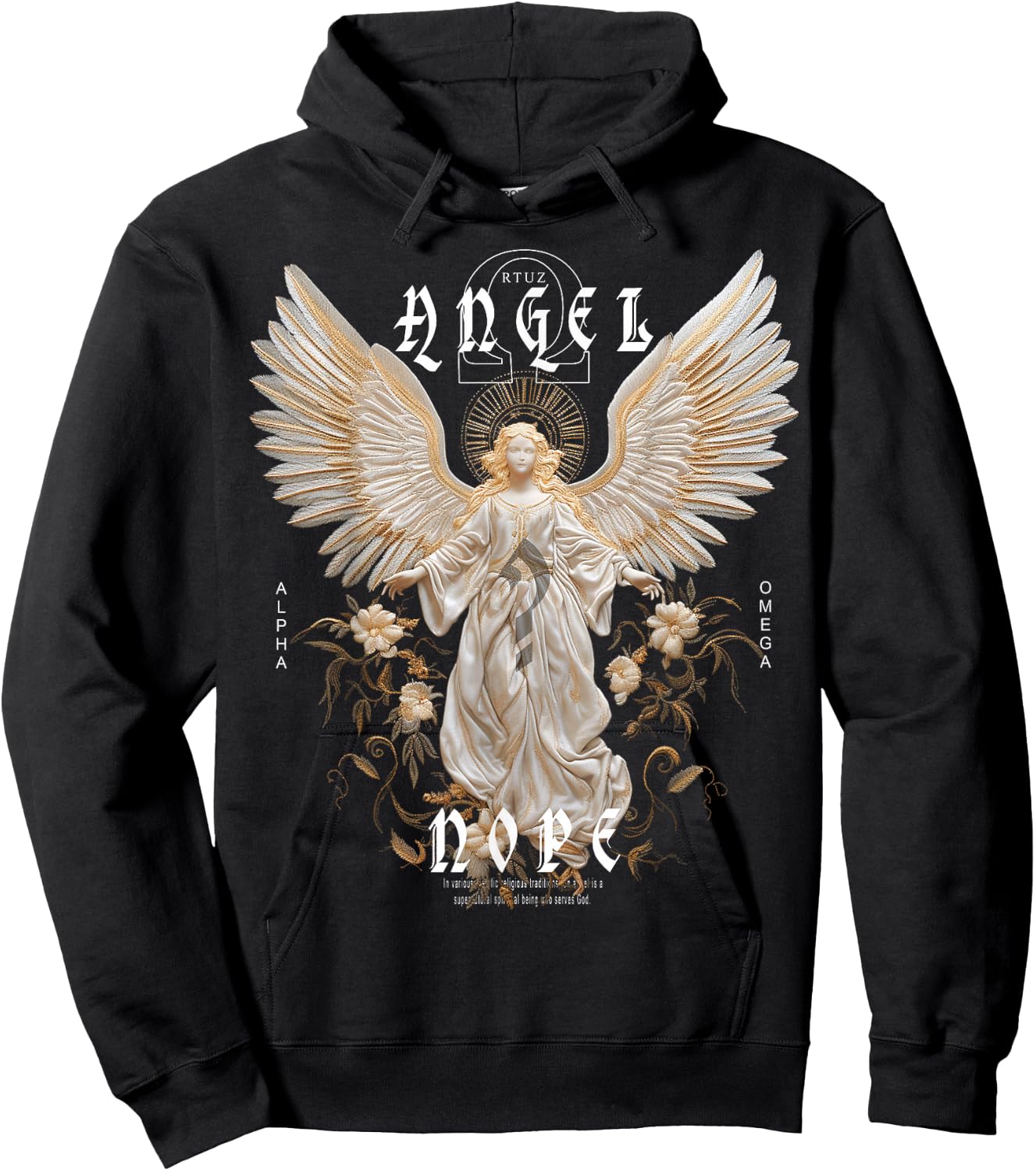 Streetwear Aesthetic Mode Vintage Fashion Damen Herren Engel Hoodie - Hoodie | Black